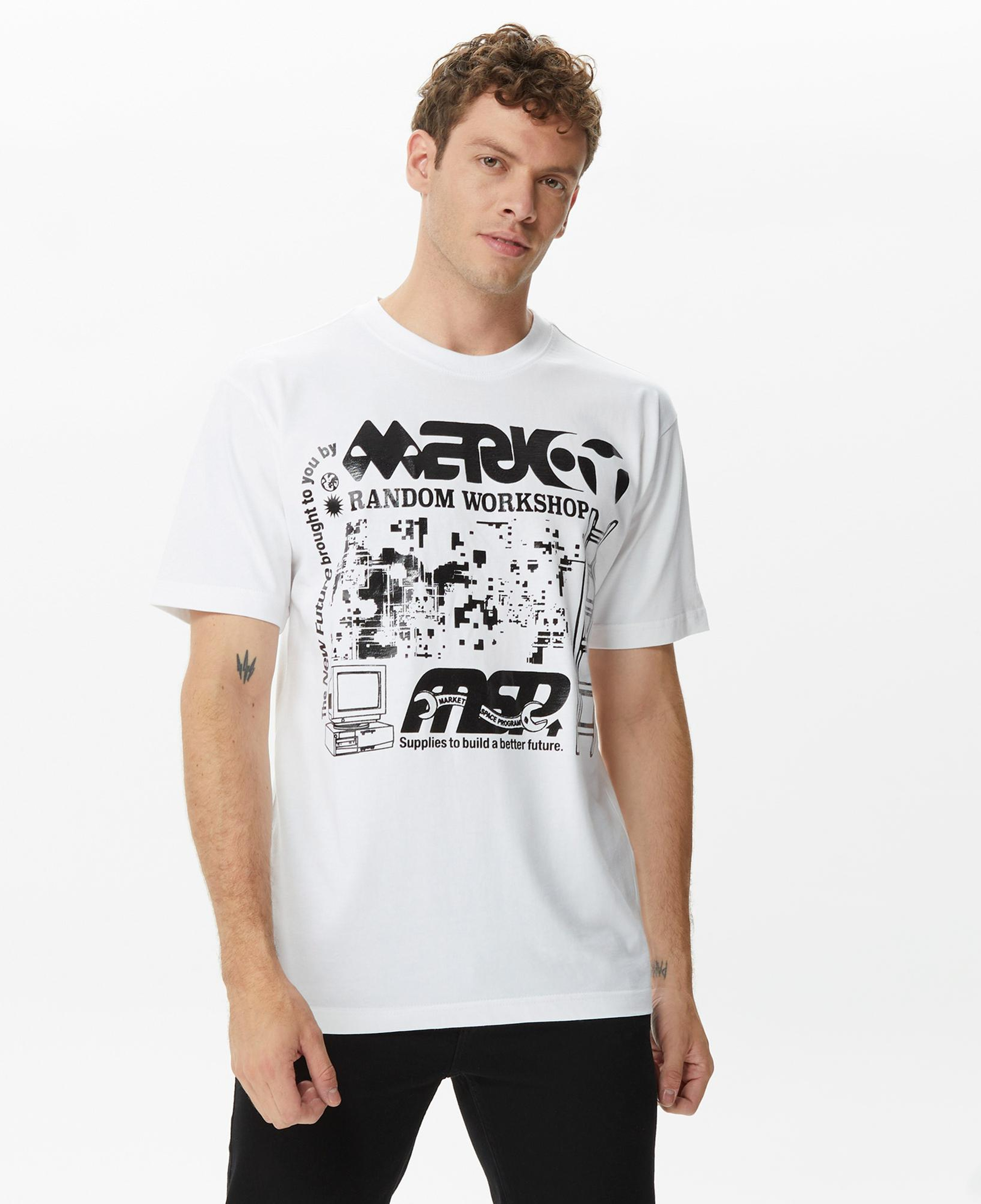 Market New Future Erkek Beyaz T-Shirt