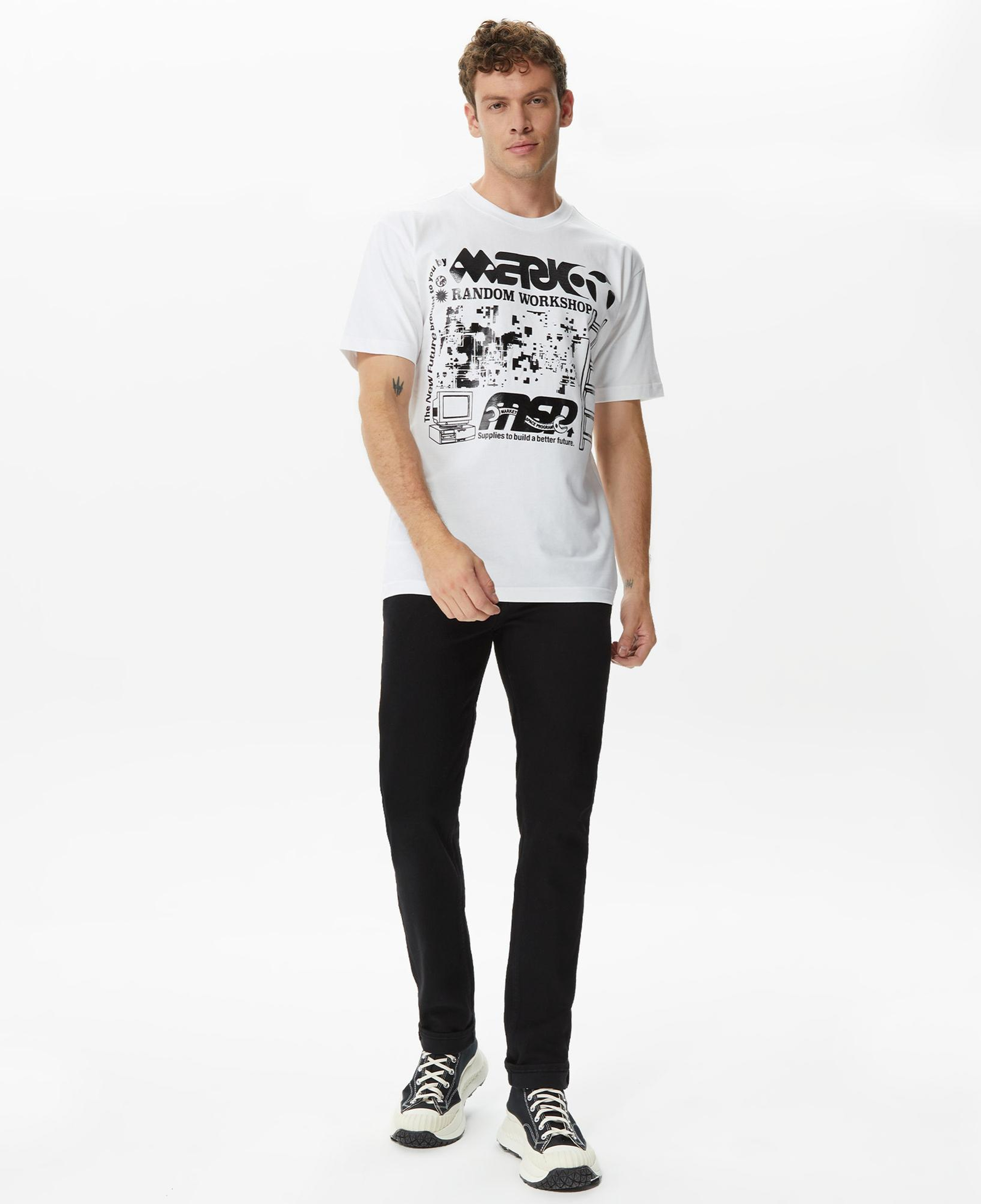 Market New Future Erkek Beyaz T-Shirt