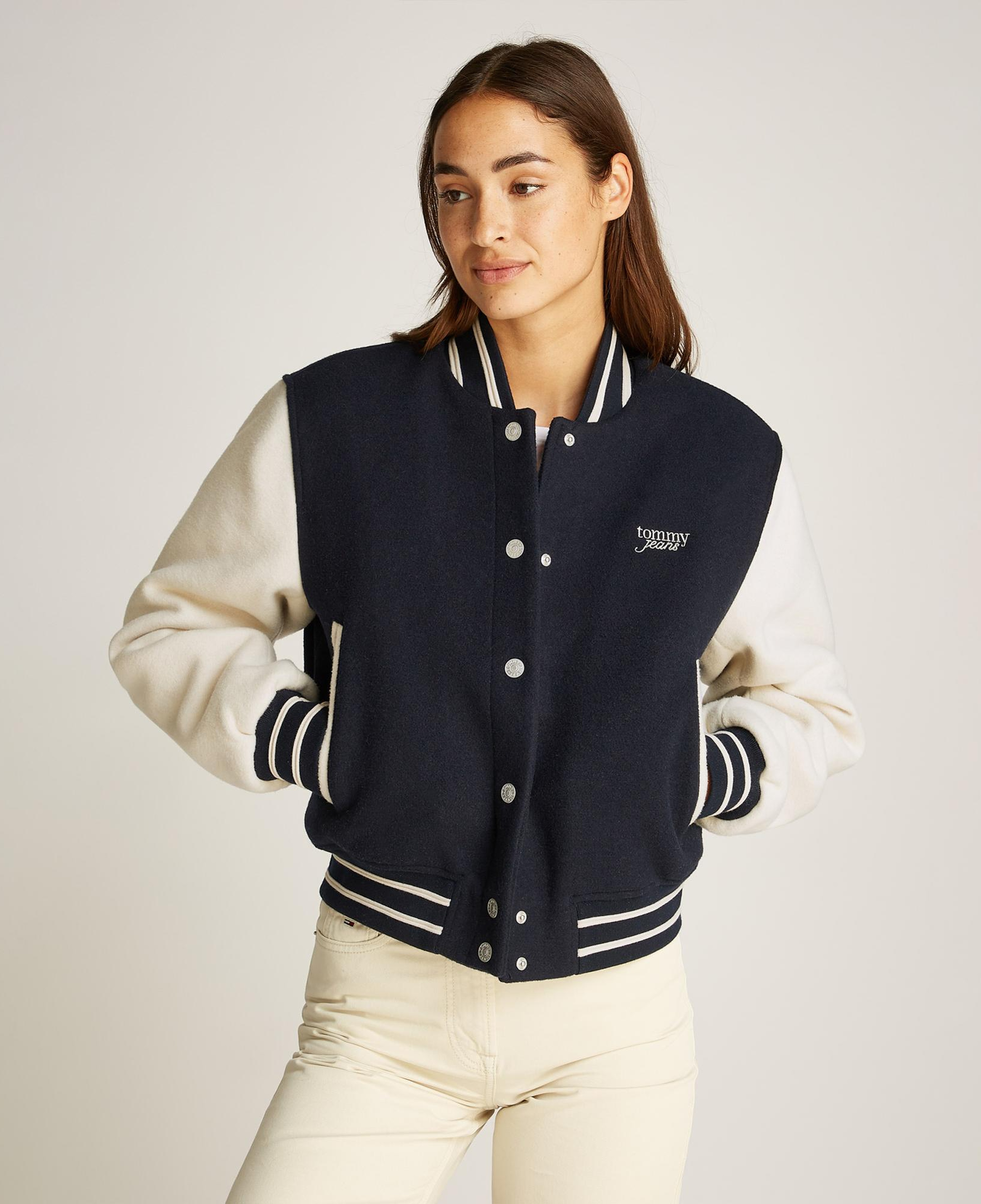 Tommy Hilfiger Tjw Wool Varsity Ext Kadın Mavi Ceket