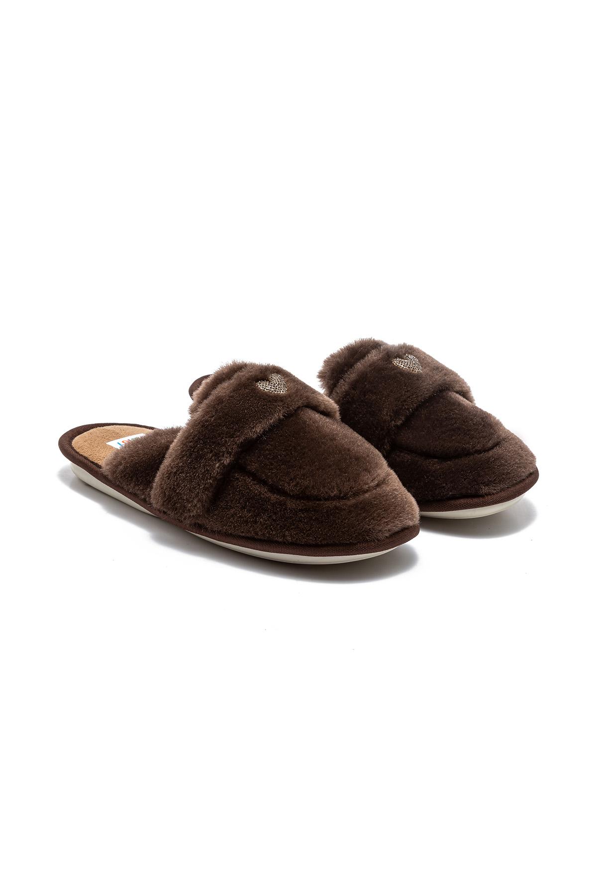 Mammy Peluş Kadın Ev Terliği Kahverengi 37/41