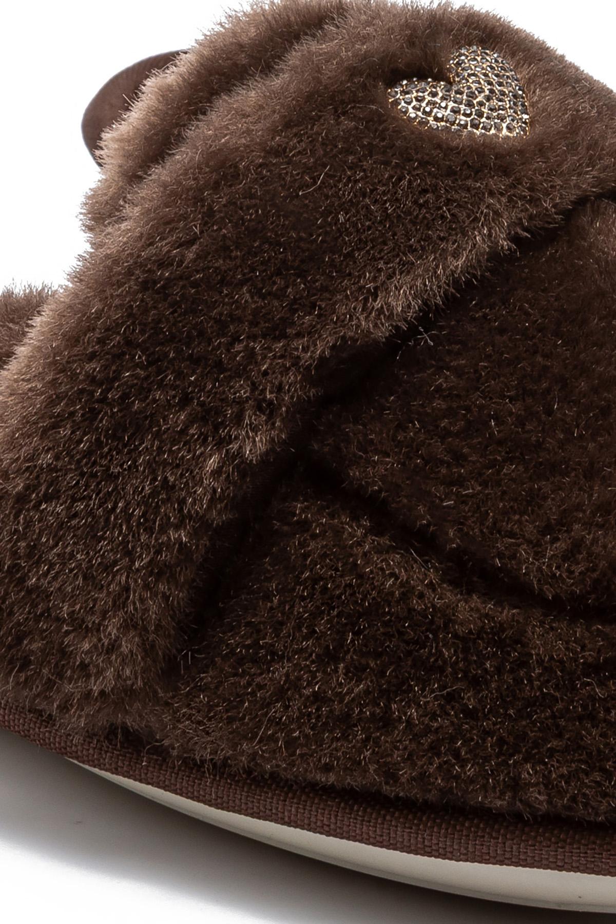 Mammy Peluş Kadın Ev Terliği Kahverengi 37/41