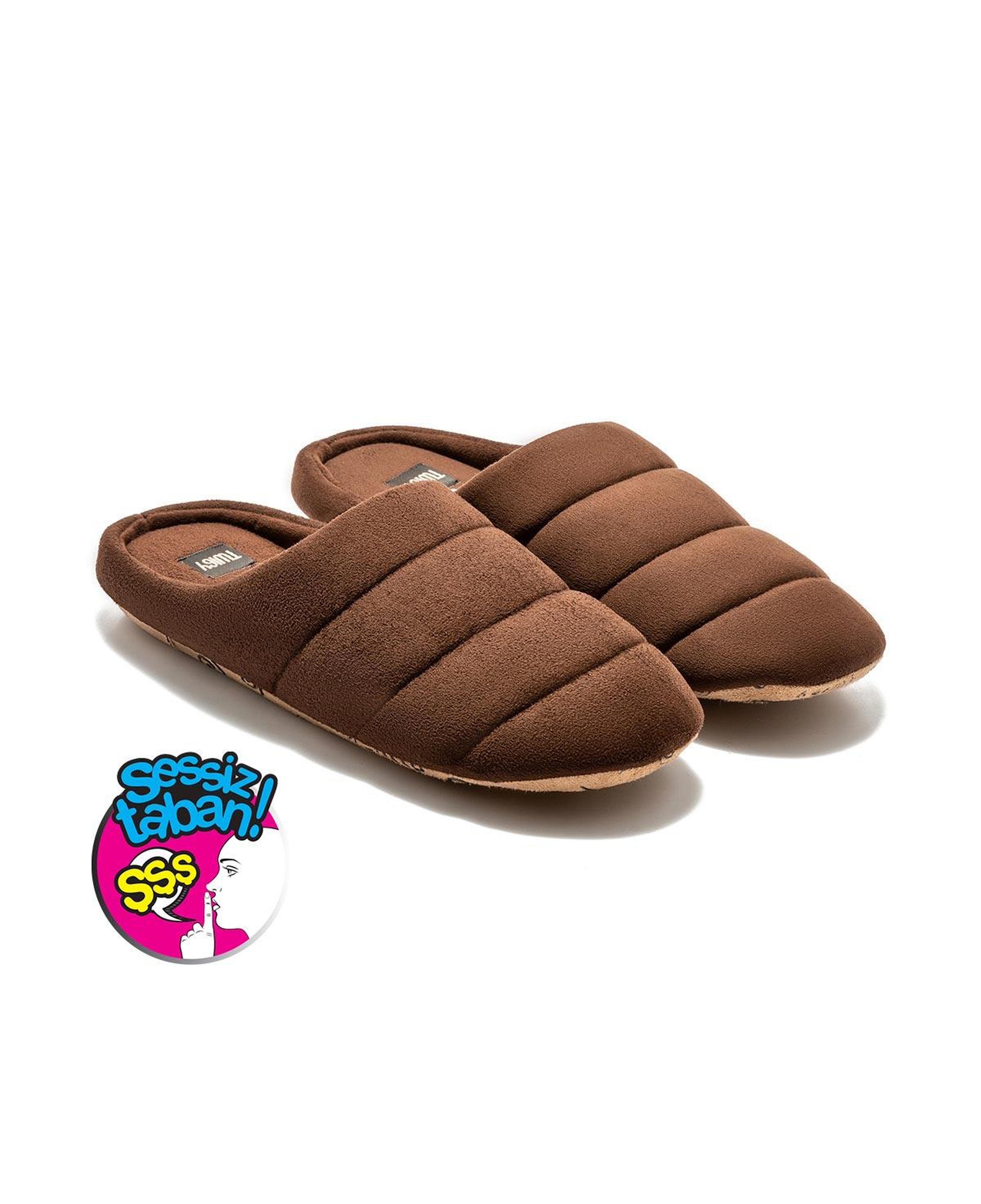 Adamo Erkek Ev Terliği Sessiz Taban Kahverengi 41/46