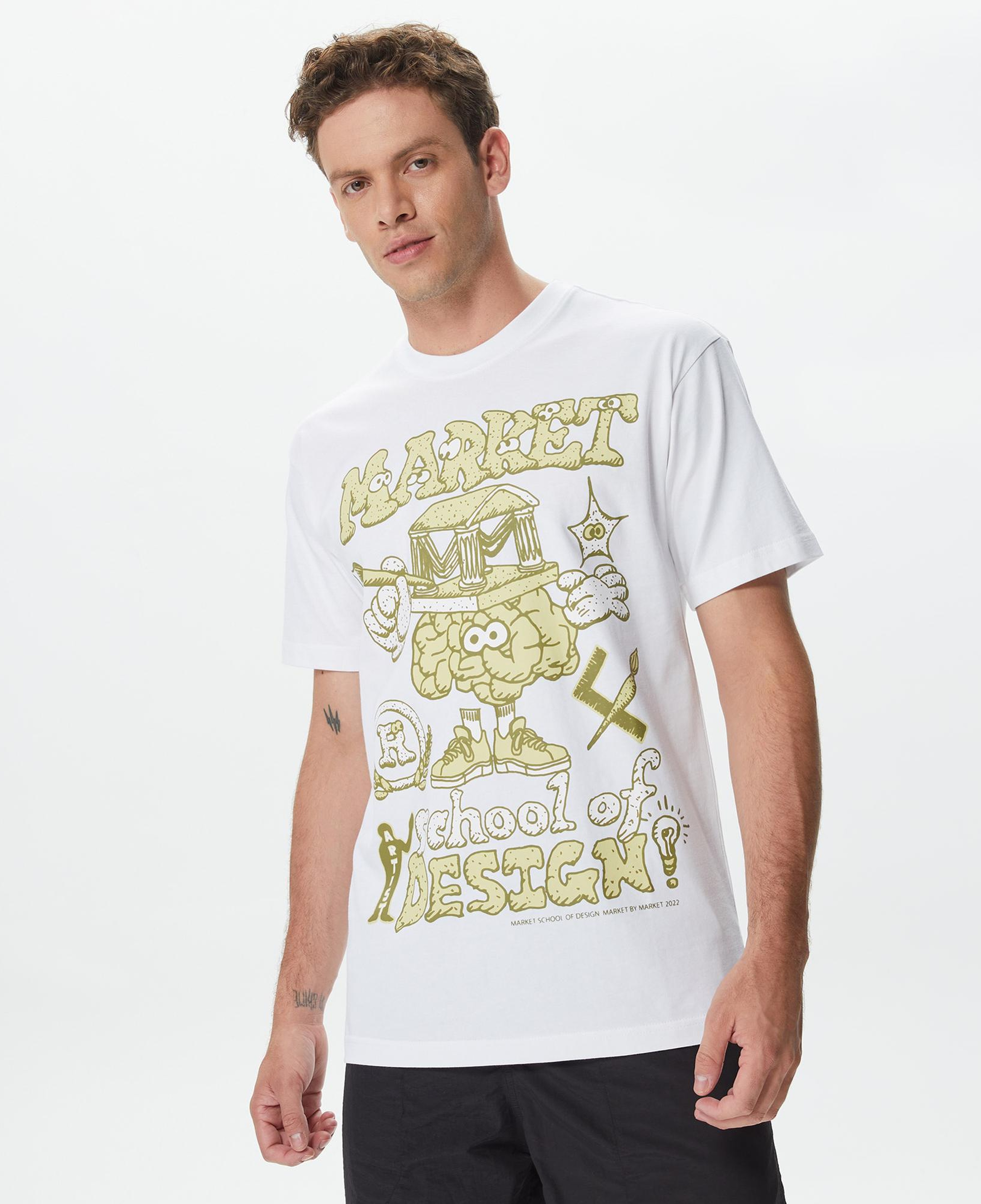 Market School Of Design Erkek Beyaz T-Shirt