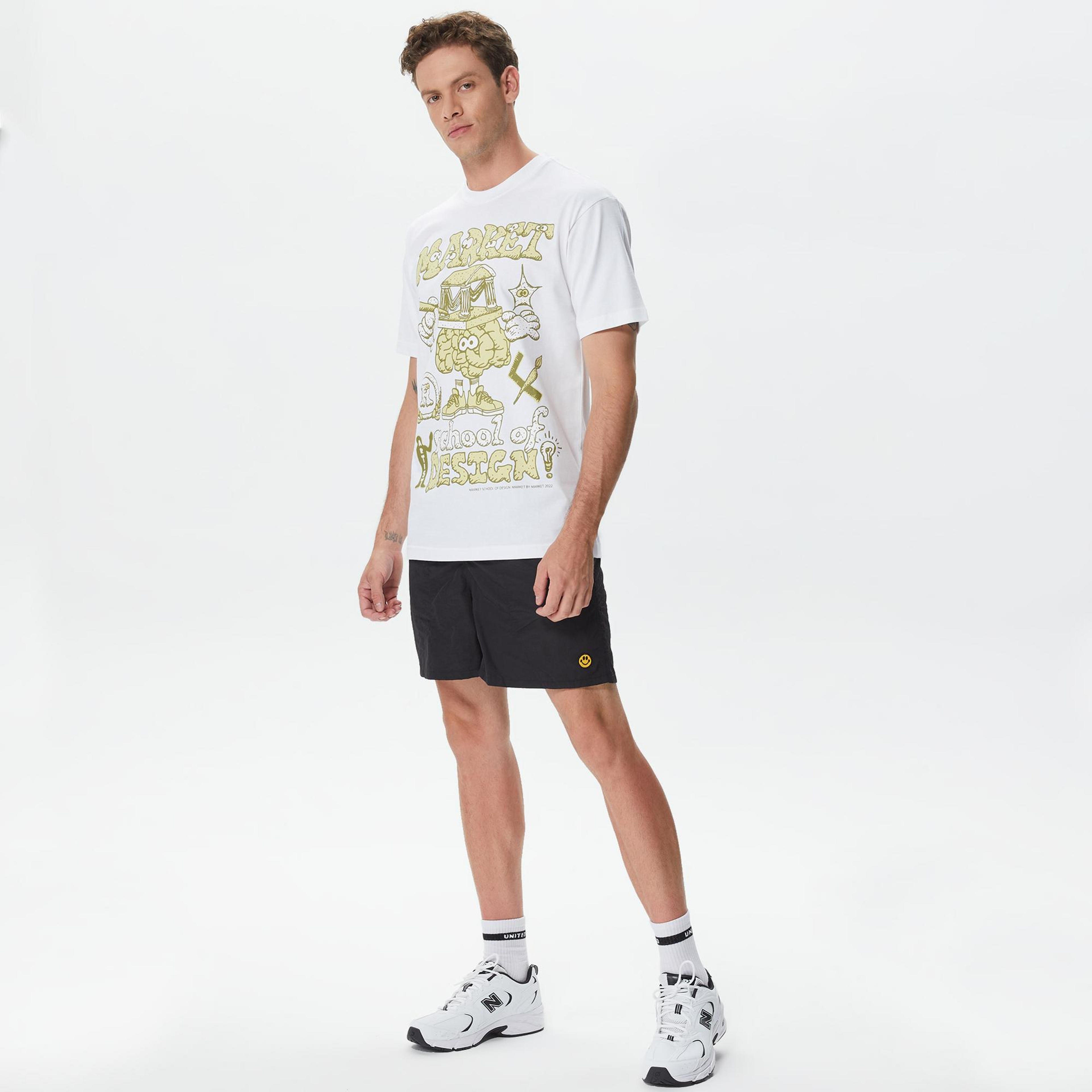 Market School Of Design Erkek Beyaz T-Shirt