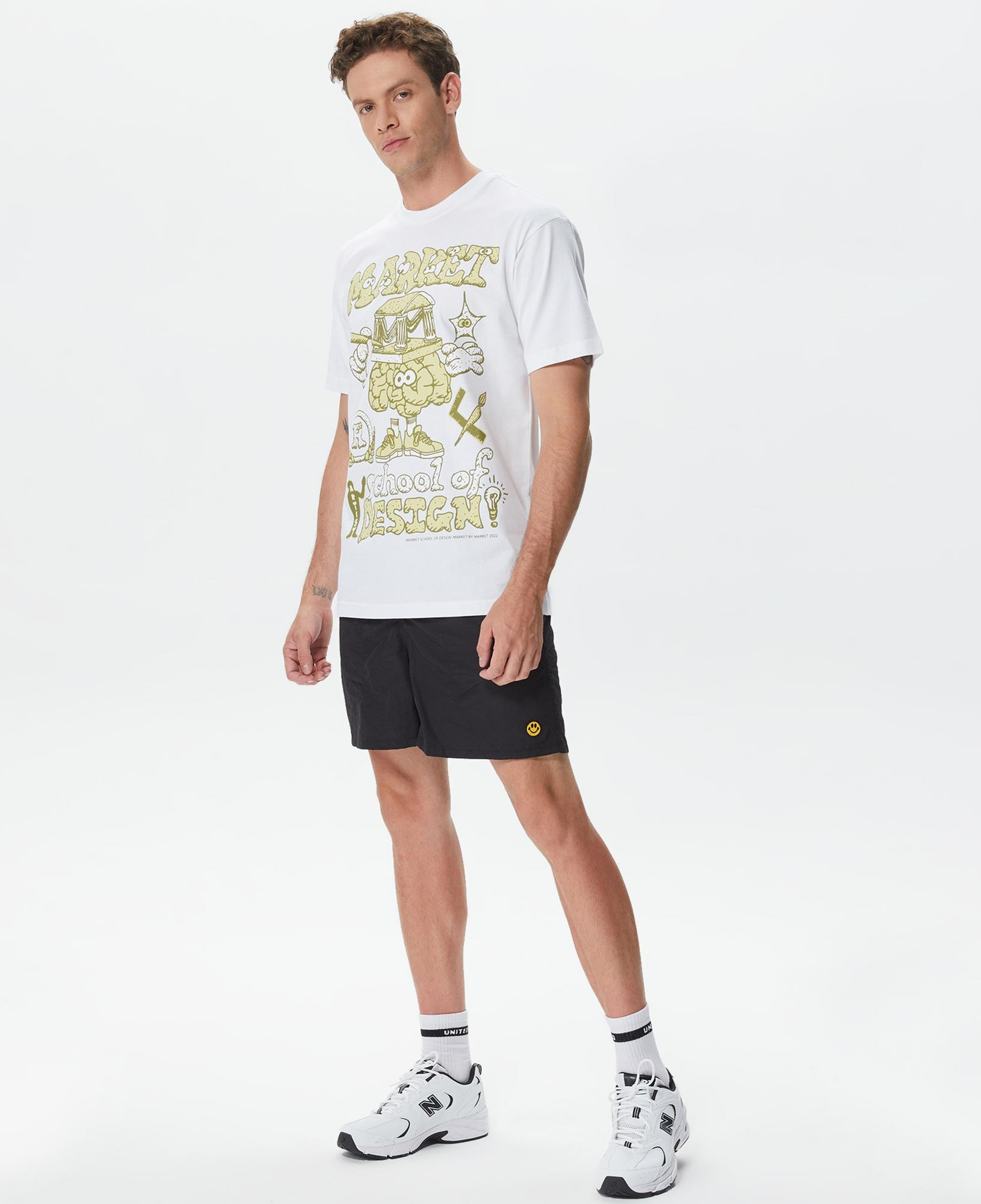 Market School Of Design Erkek Beyaz T-Shirt