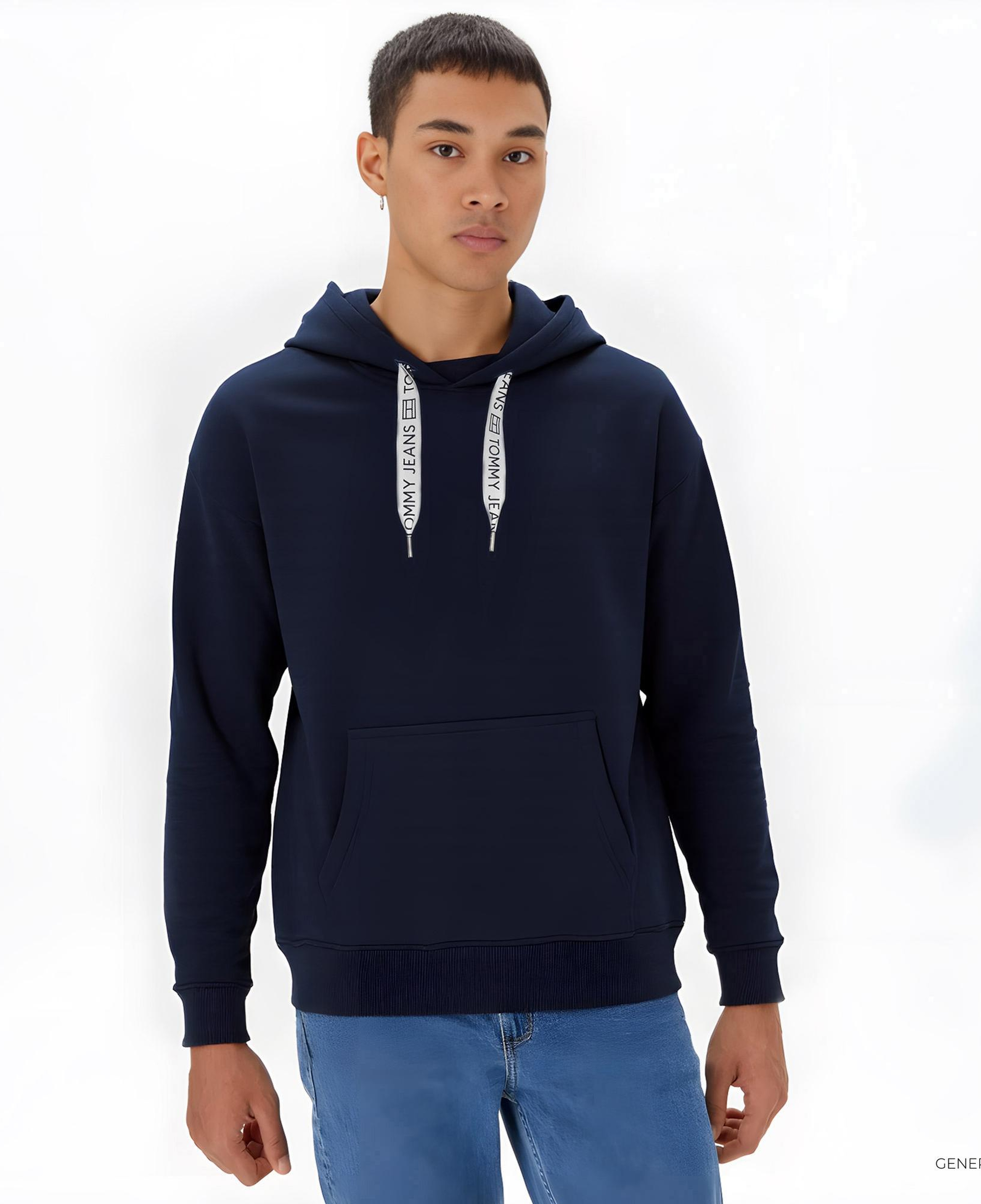 Tommy Jeans Logo Drawcord Kadın Mavi Sweatshirt