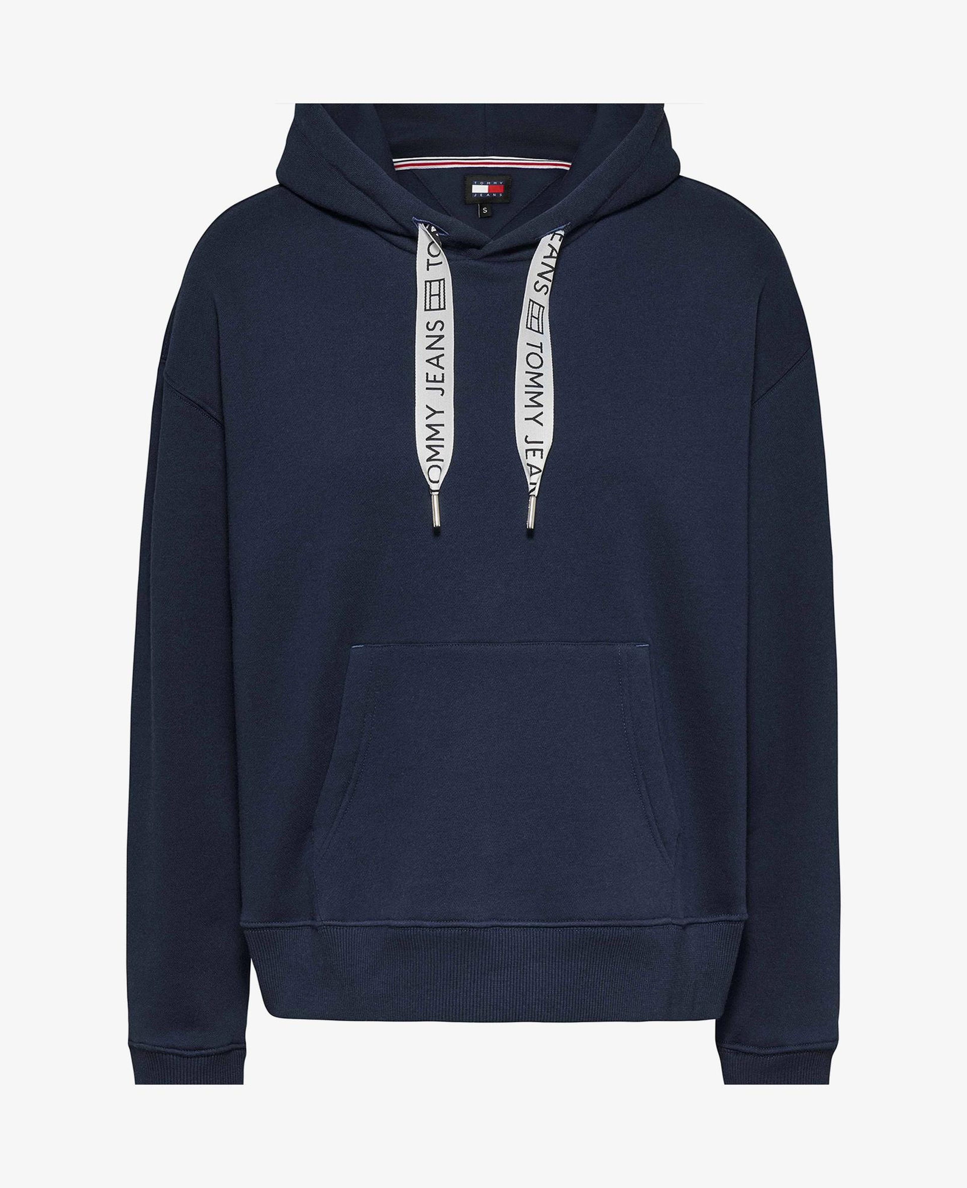 Tommy Jeans Logo Drawcord Kadın Mavi Sweatshirt