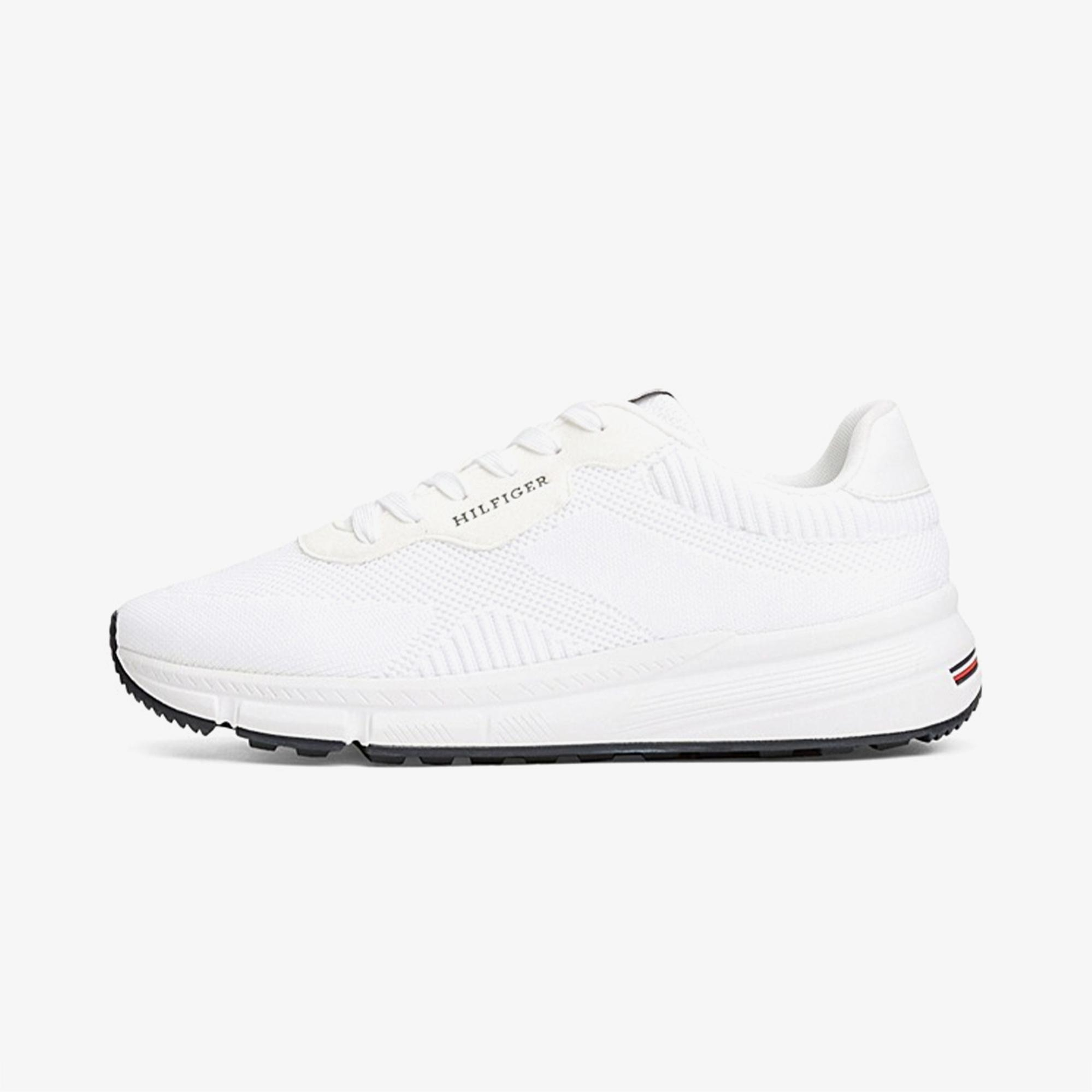 Tommy Hilfiger Lightweight Rwb Knit Erkek Beyaz Sneaker