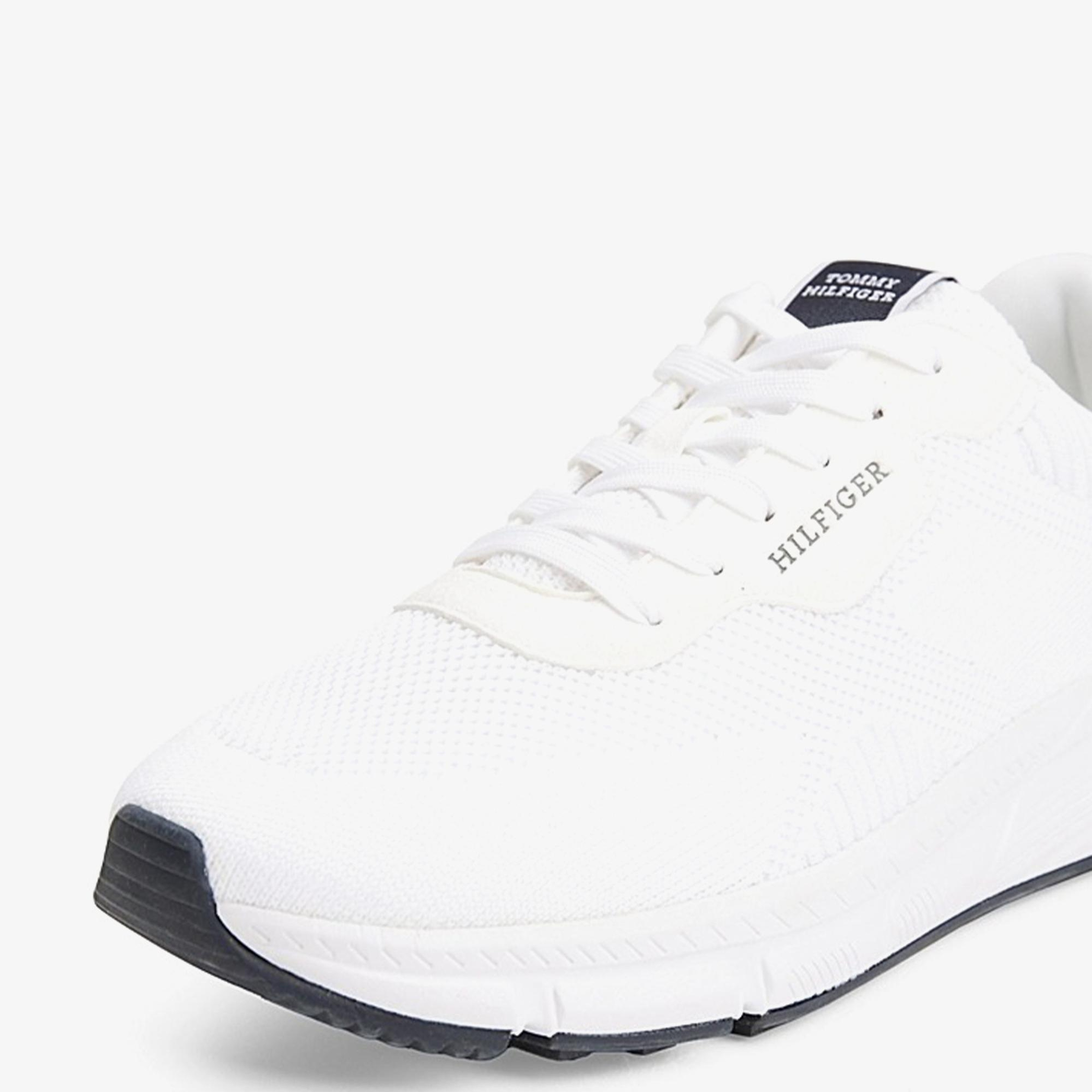 Tommy Hilfiger Lightweight Rwb Knit Erkek Beyaz Sneaker