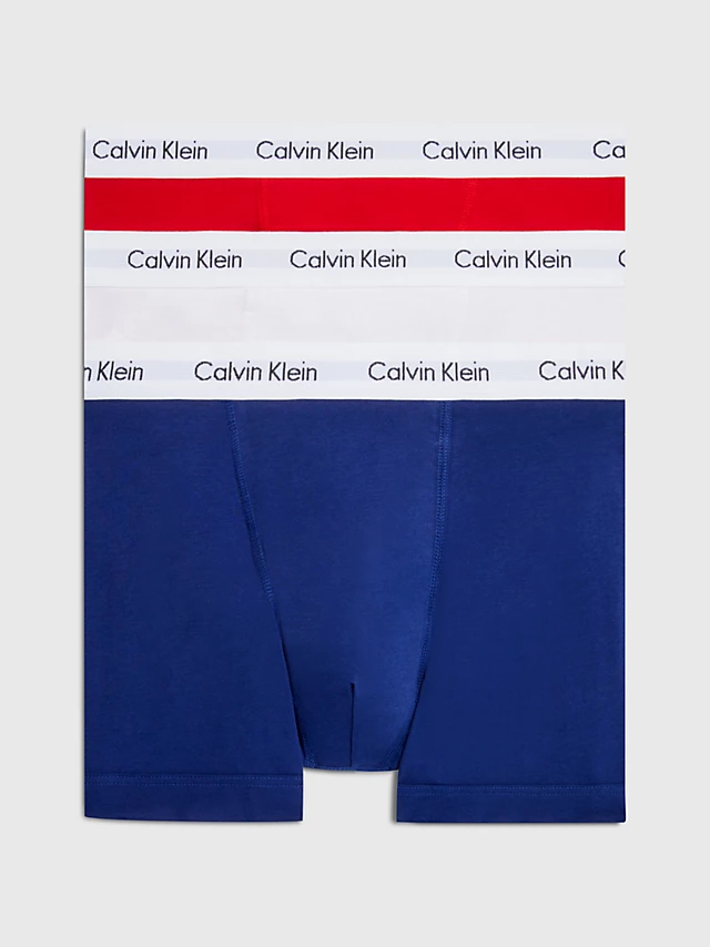 Calvin Klein 3'lü Pack Erkek Lacivert/Beyaz/Kırmızı Boxer