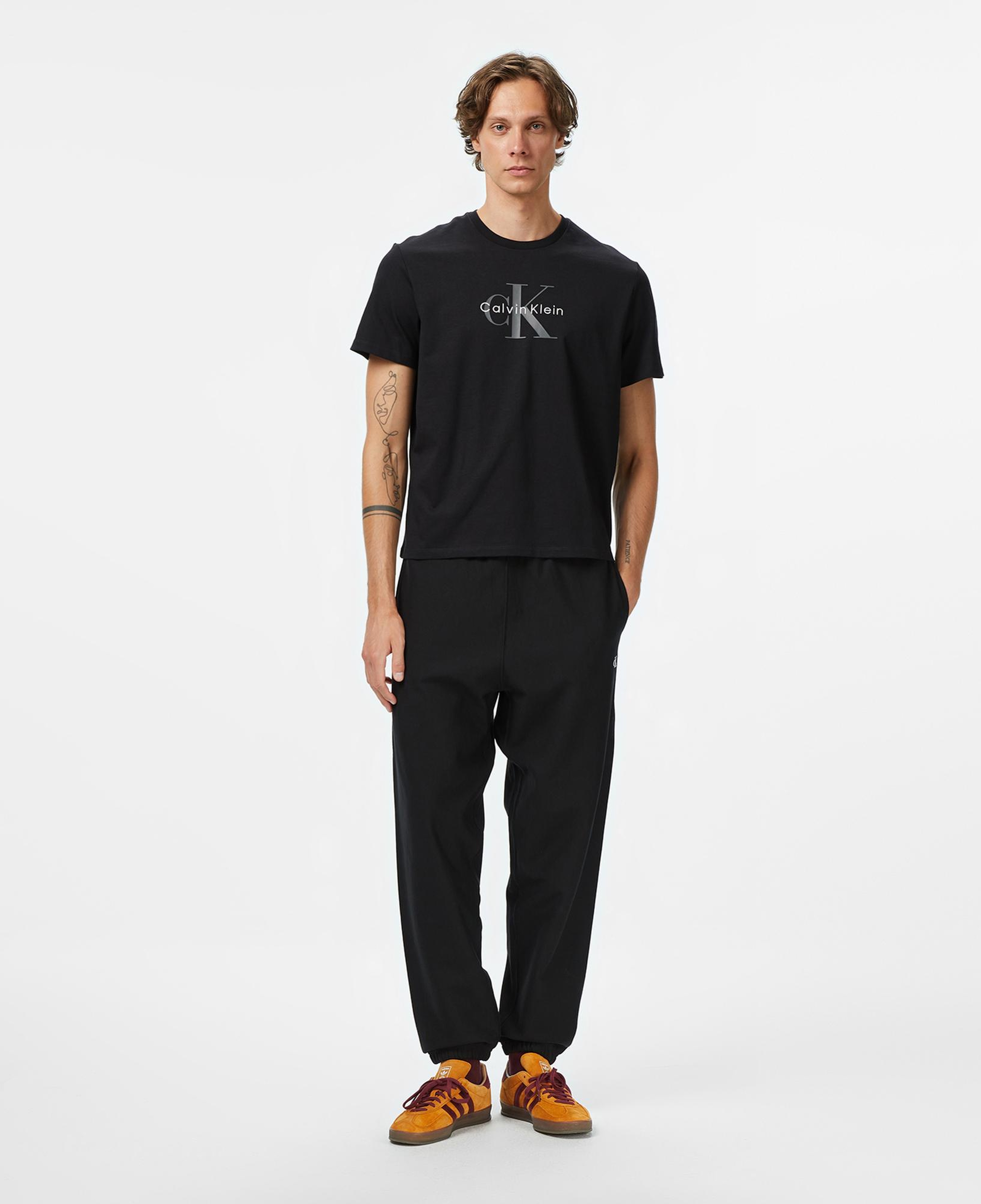Calvin Klein Premium Terry Monogram Jogger Erkek Siyah Eşofman Altı