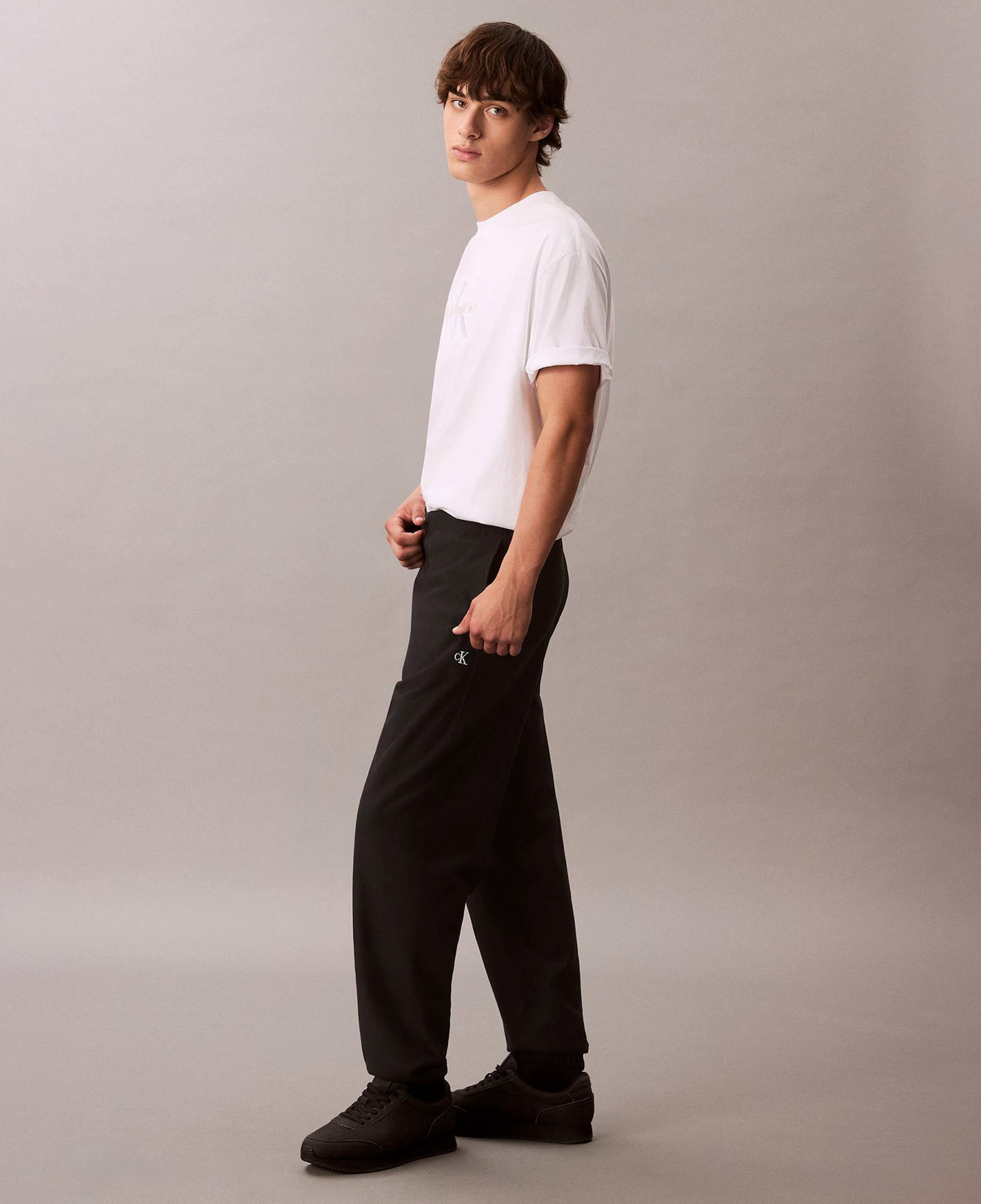 Calvin Klein Premium Terry Monogram Jogger Erkek Siyah Eşofman Altı