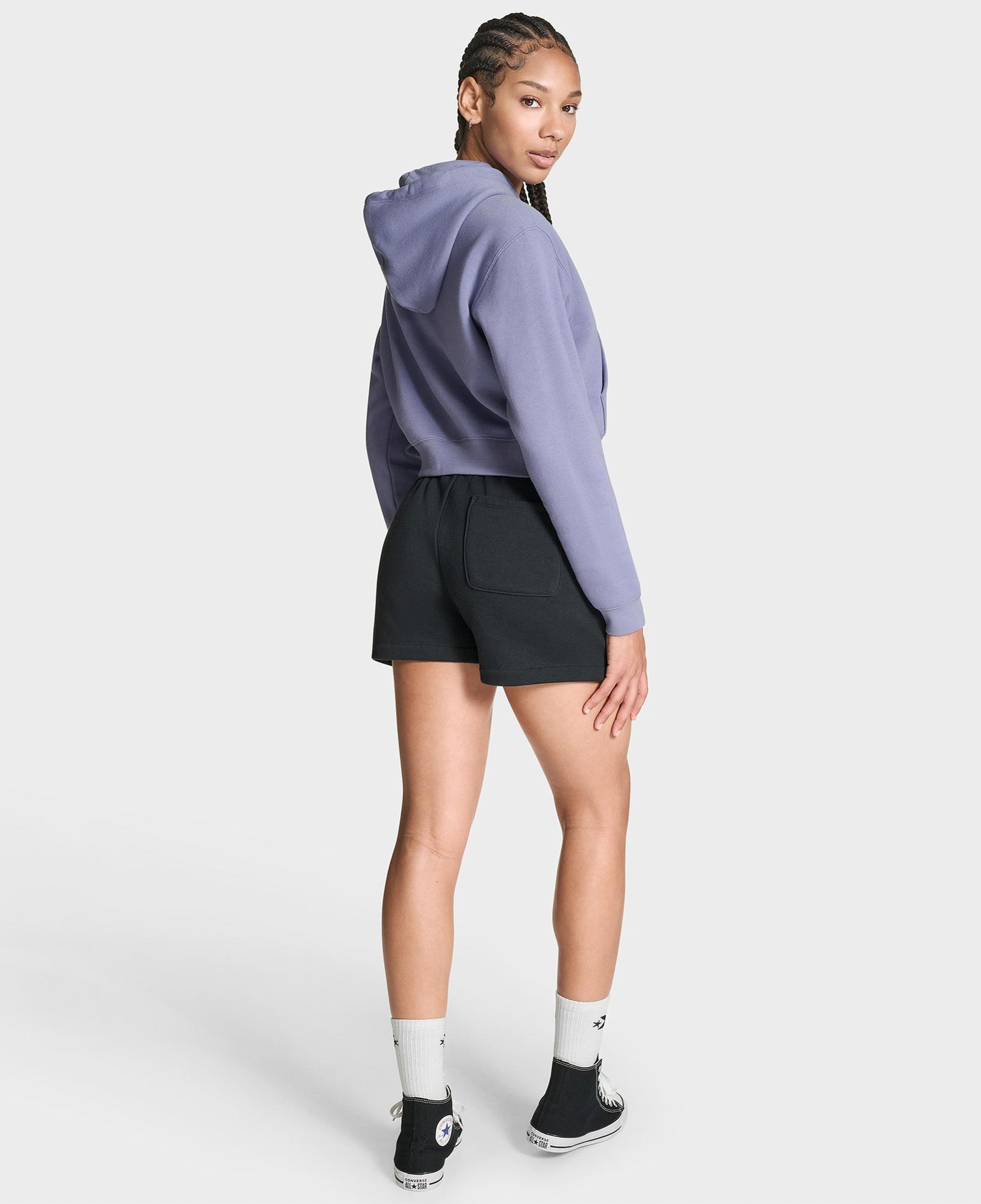 Converse Kadın Mor Crop Hoodie