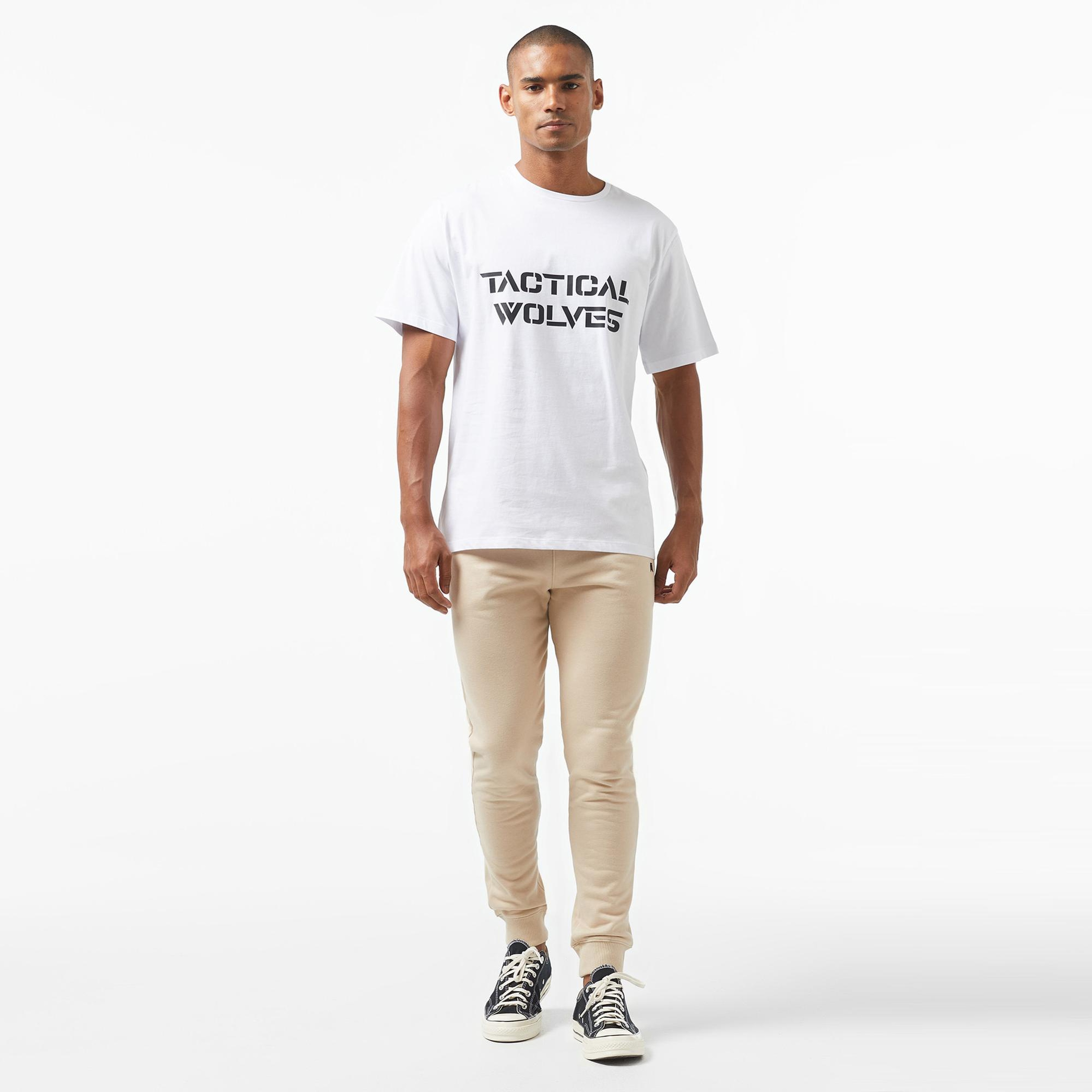 Tactical Wolves Classic Erkek Beyaz T-Shirt