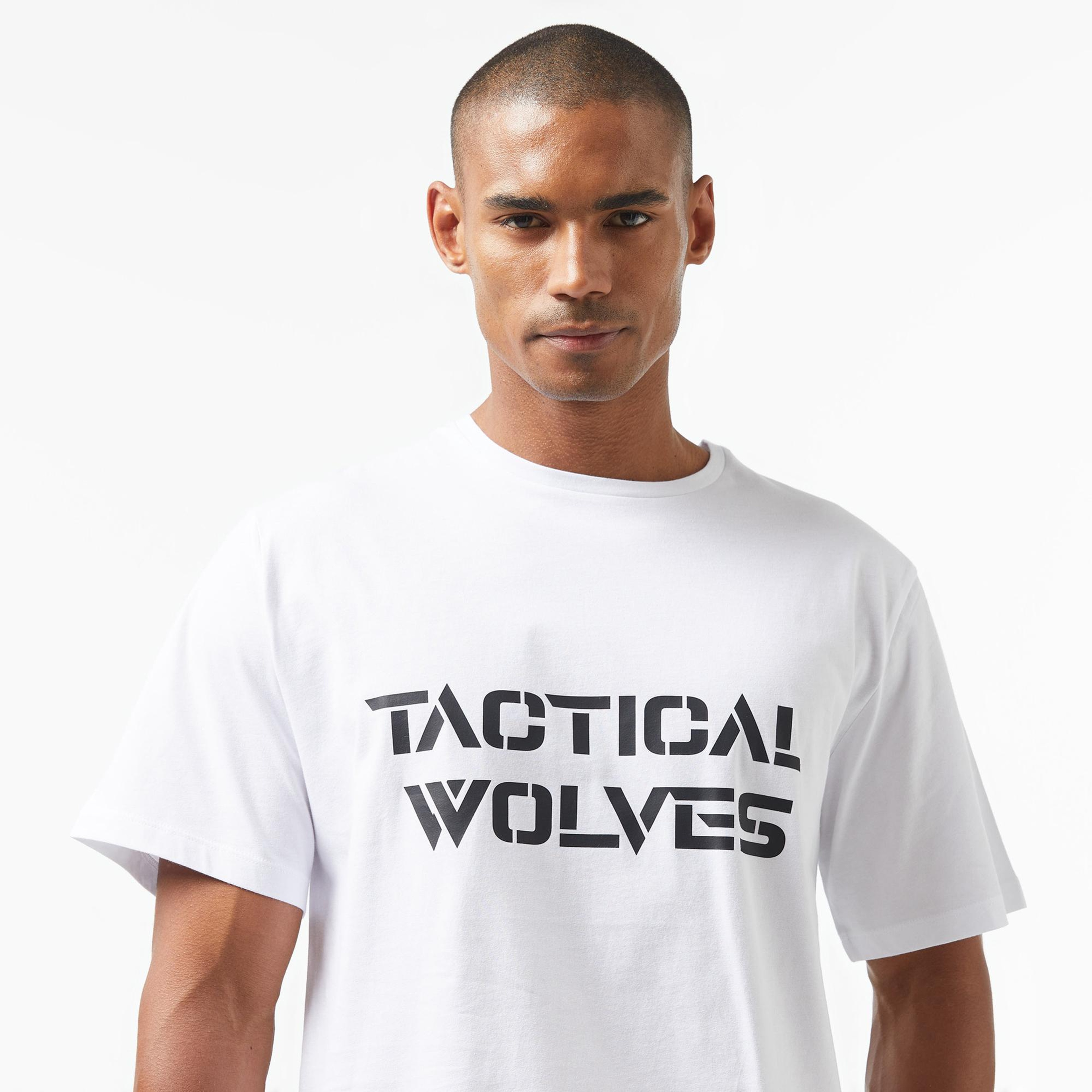 Tactical Wolves Classic Erkek Beyaz T-Shirt