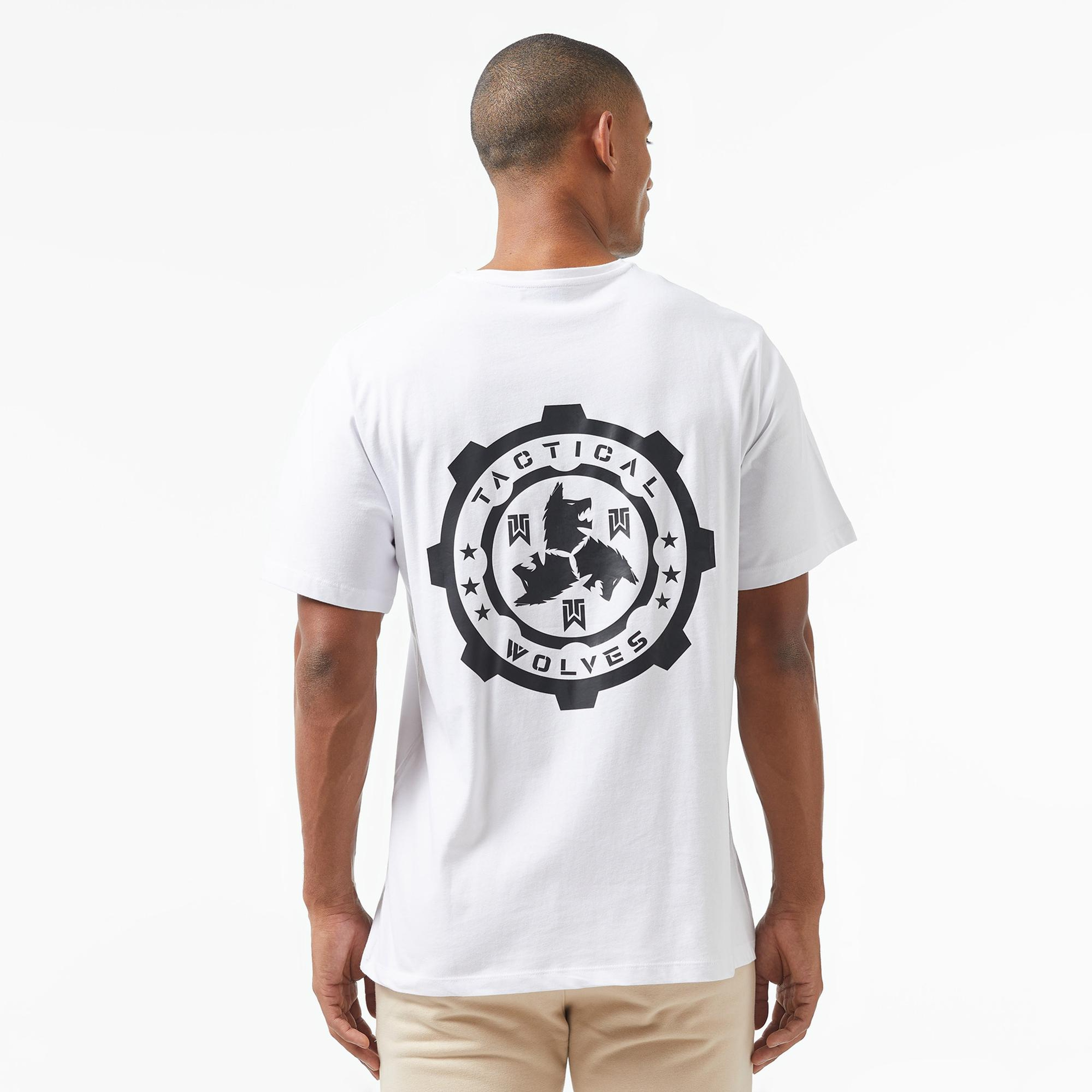 Tactical Wolves Classic Erkek Beyaz T-Shirt