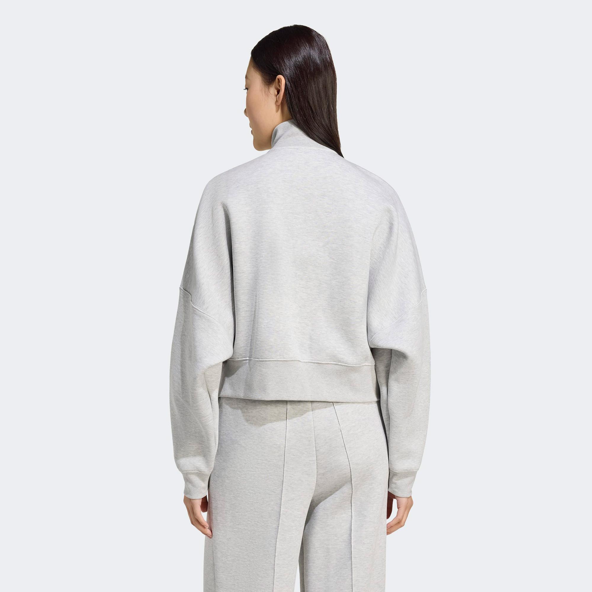 adidas Off Placed 3 Çizgili Kadın Gri Hırka