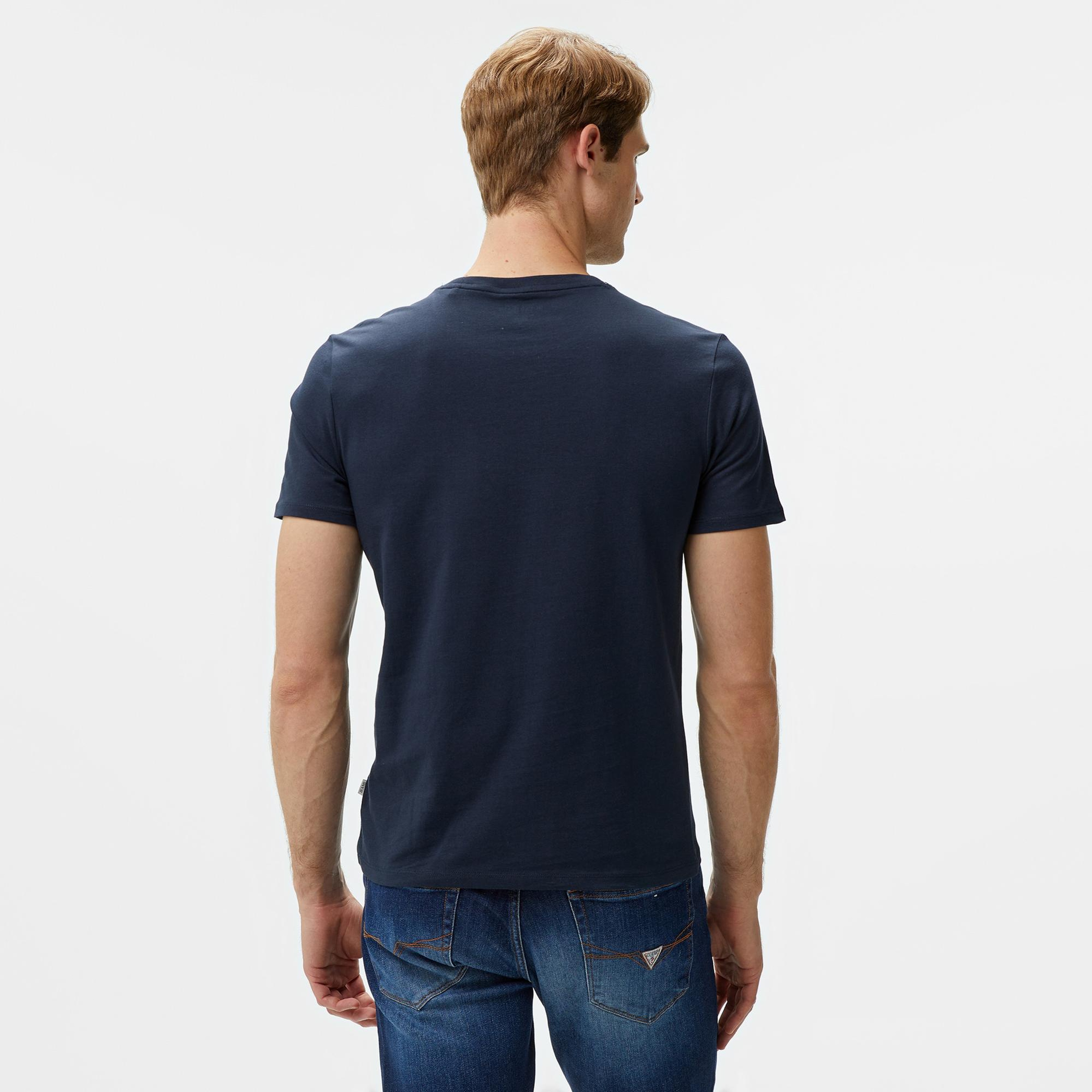 Guess Slim America Organic Cotton Erkek Lacivert T-Shirt