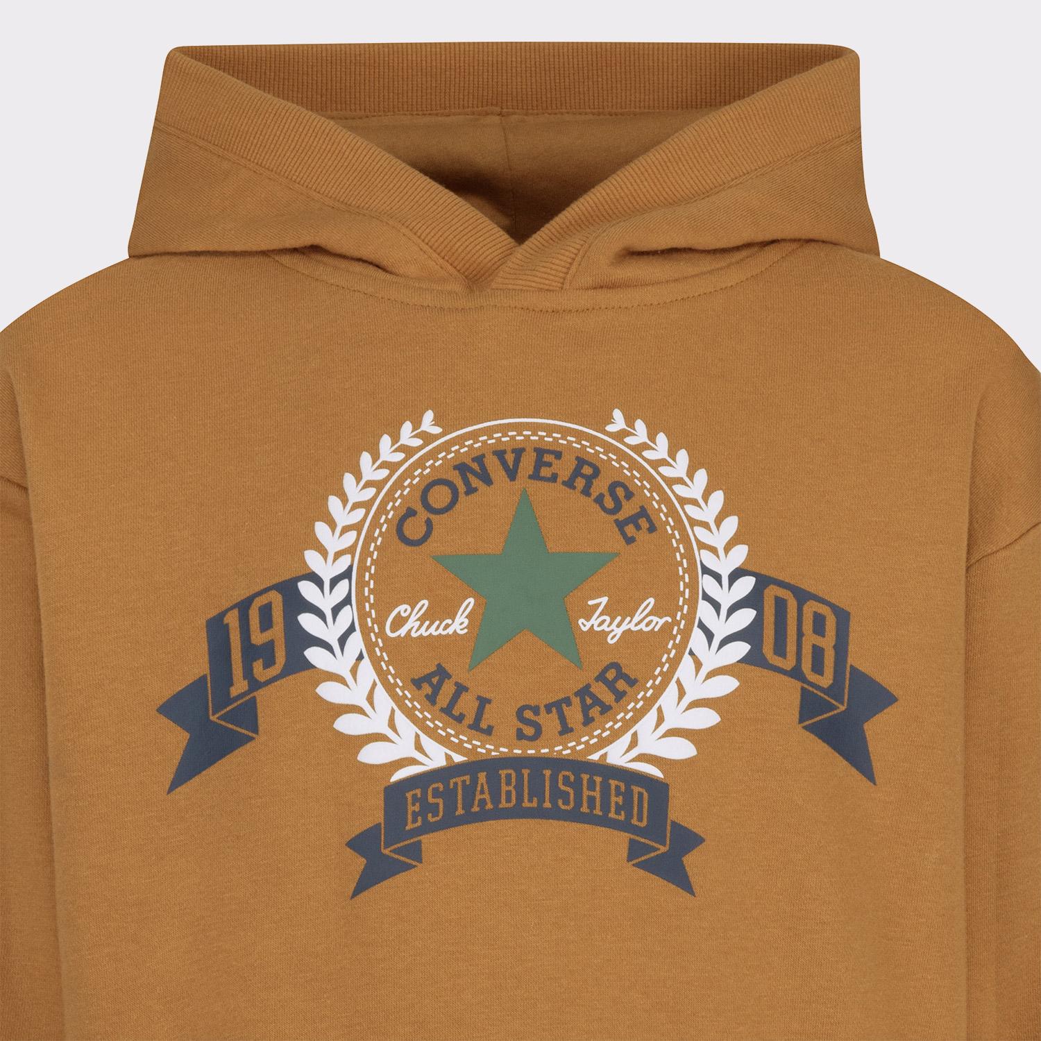 Converse Rec Club Ft Stripe Pullover Çocuk Kahverengi Hoodie