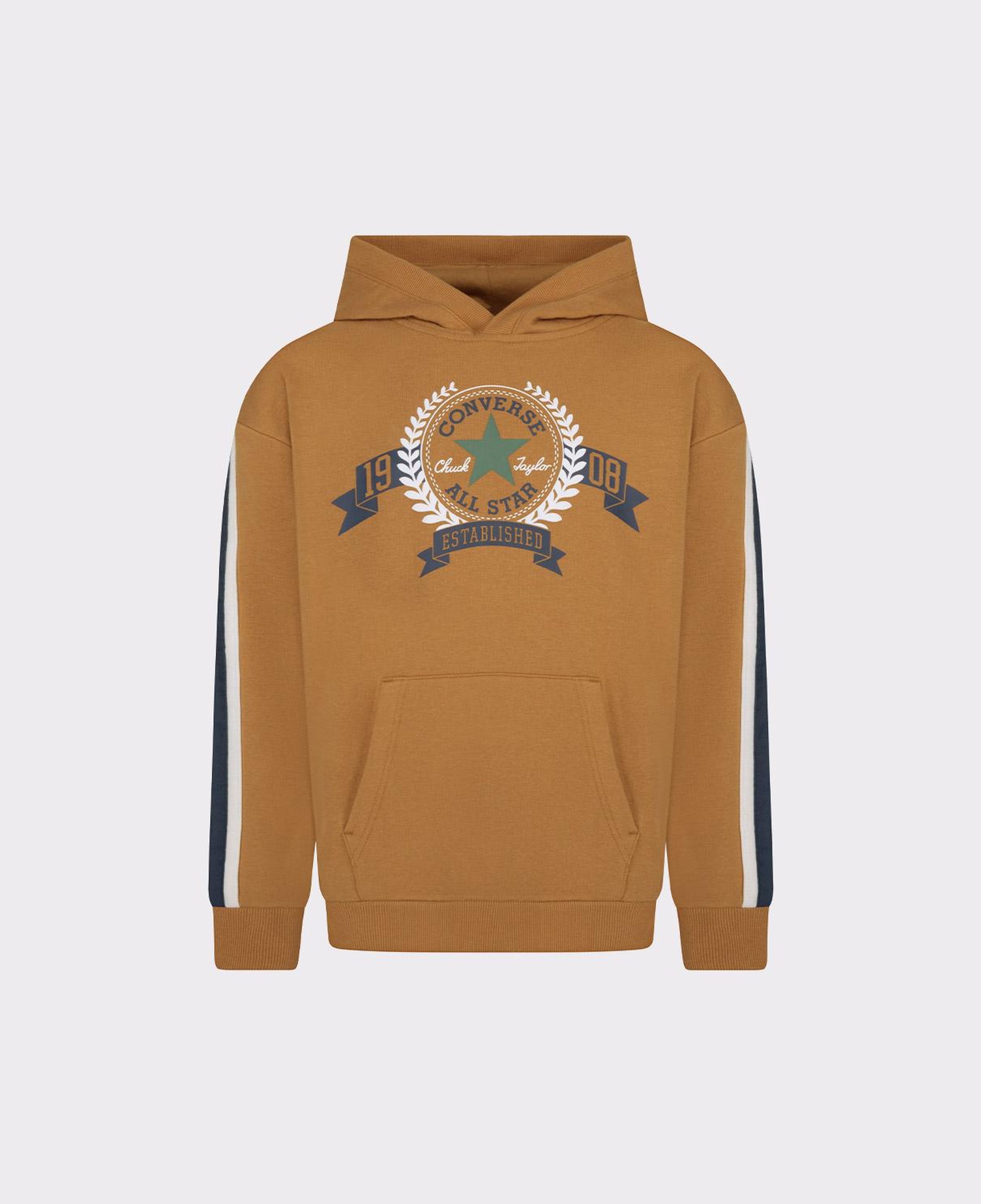 Converse Rec Club Ft Stripe Pullover Çocuk Kahverengi Hoodie