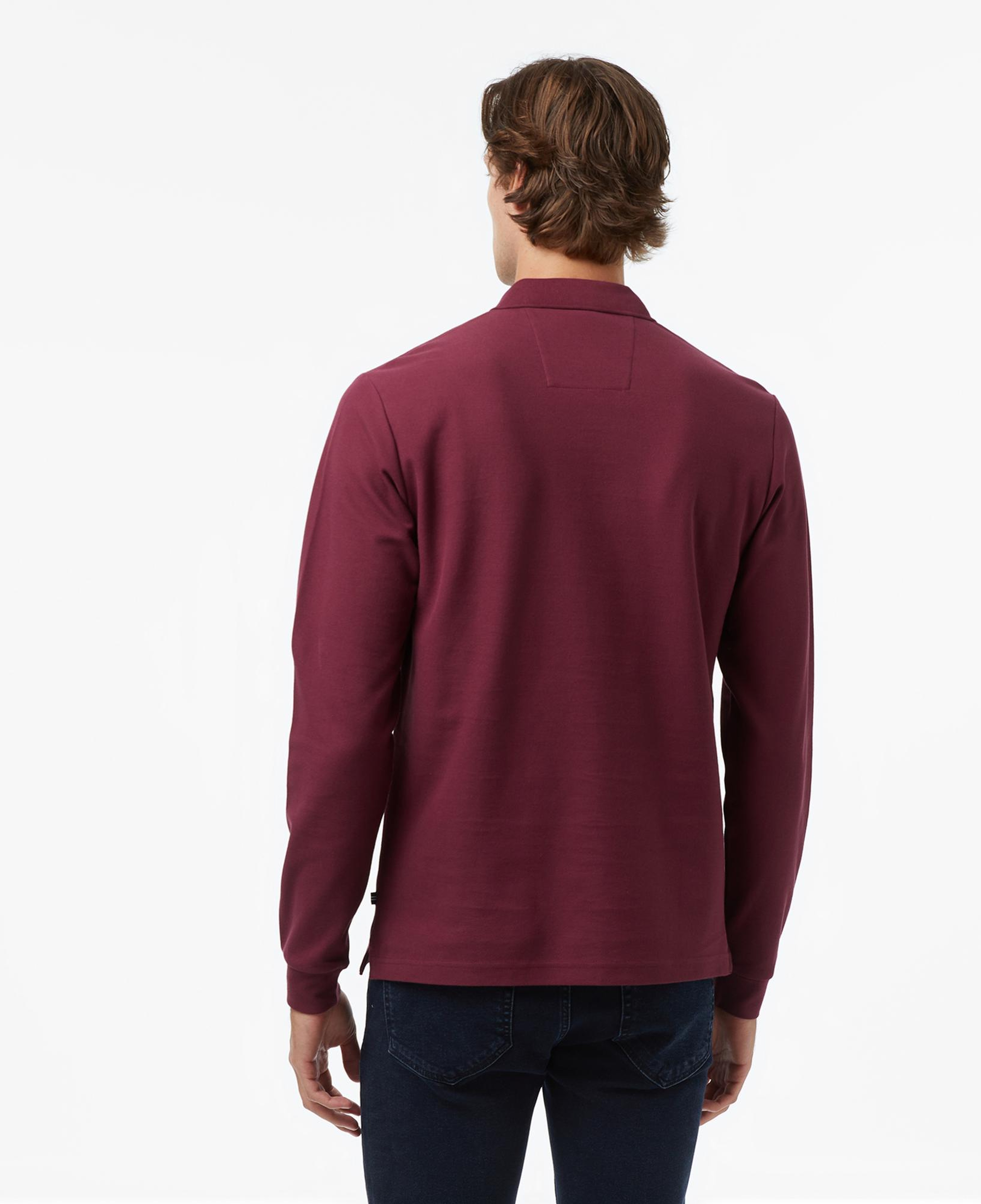 Nautica Erkek Bordo Classic Fit Uzun Kollu Polo Yaka T-Shirt