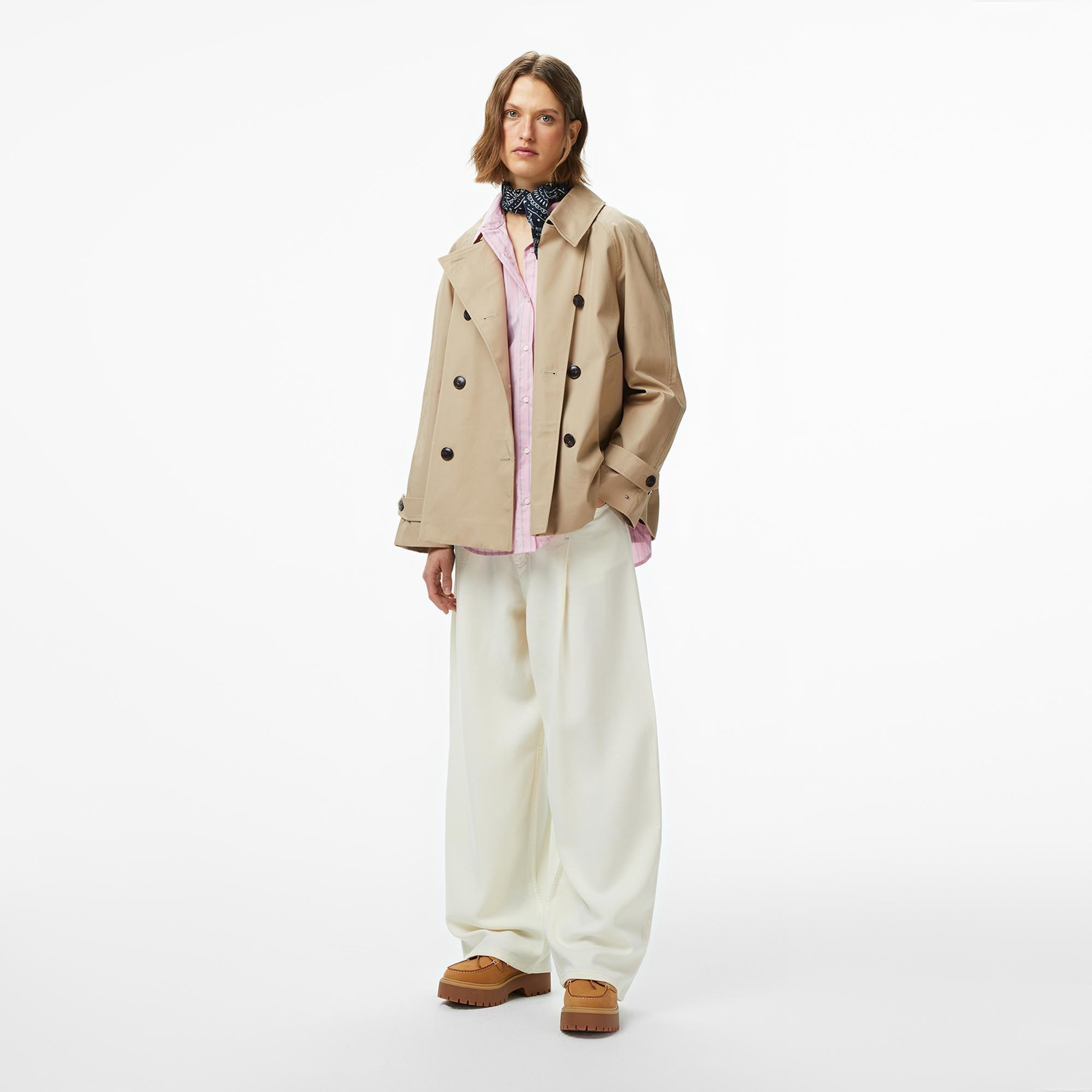 Tommy Hilfiger Cotton Kadın Trençkot Bej Trençkot