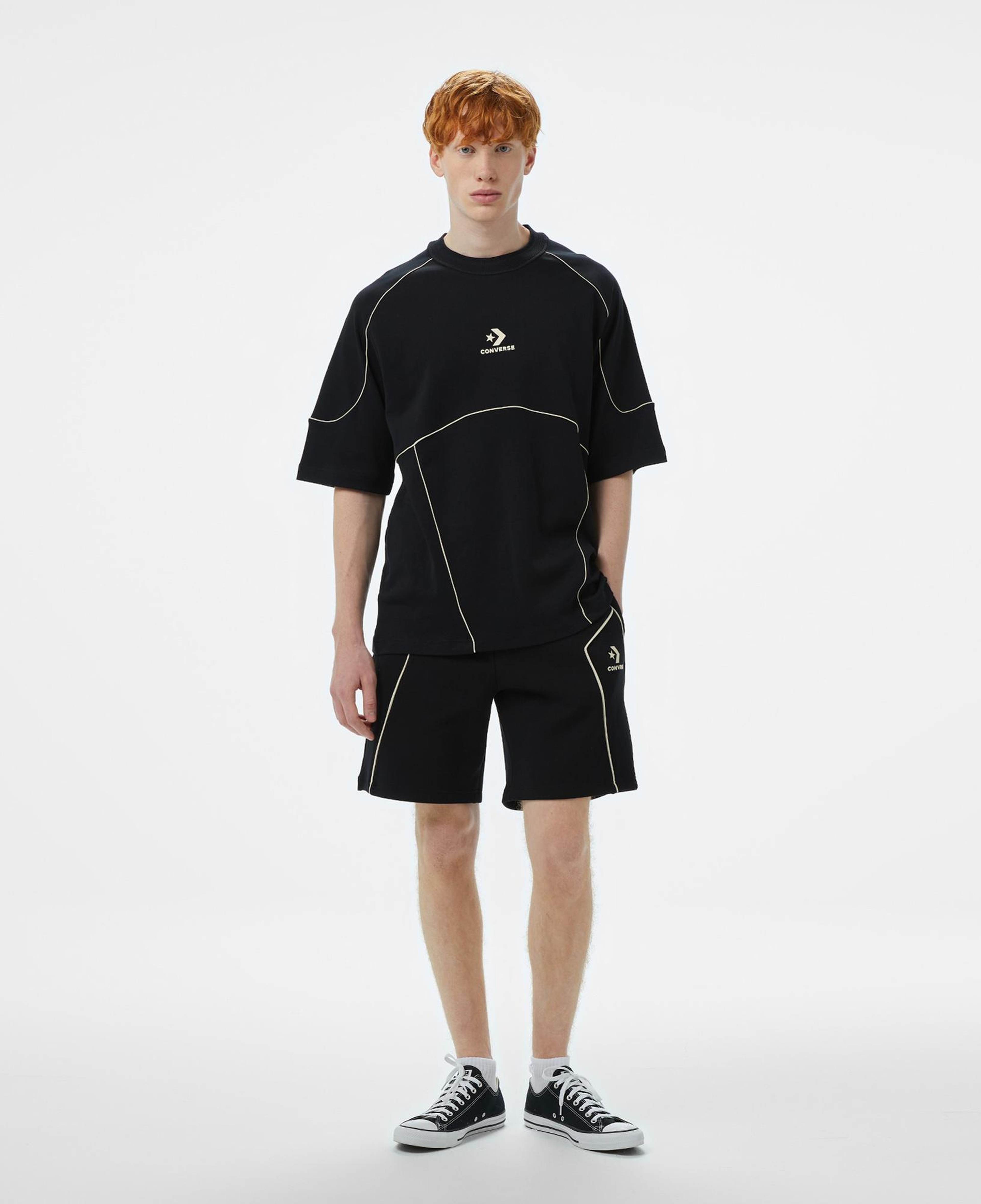 Converse Star Chevron Baskılı Oversize Fit Erkek Siyah T-Shirt