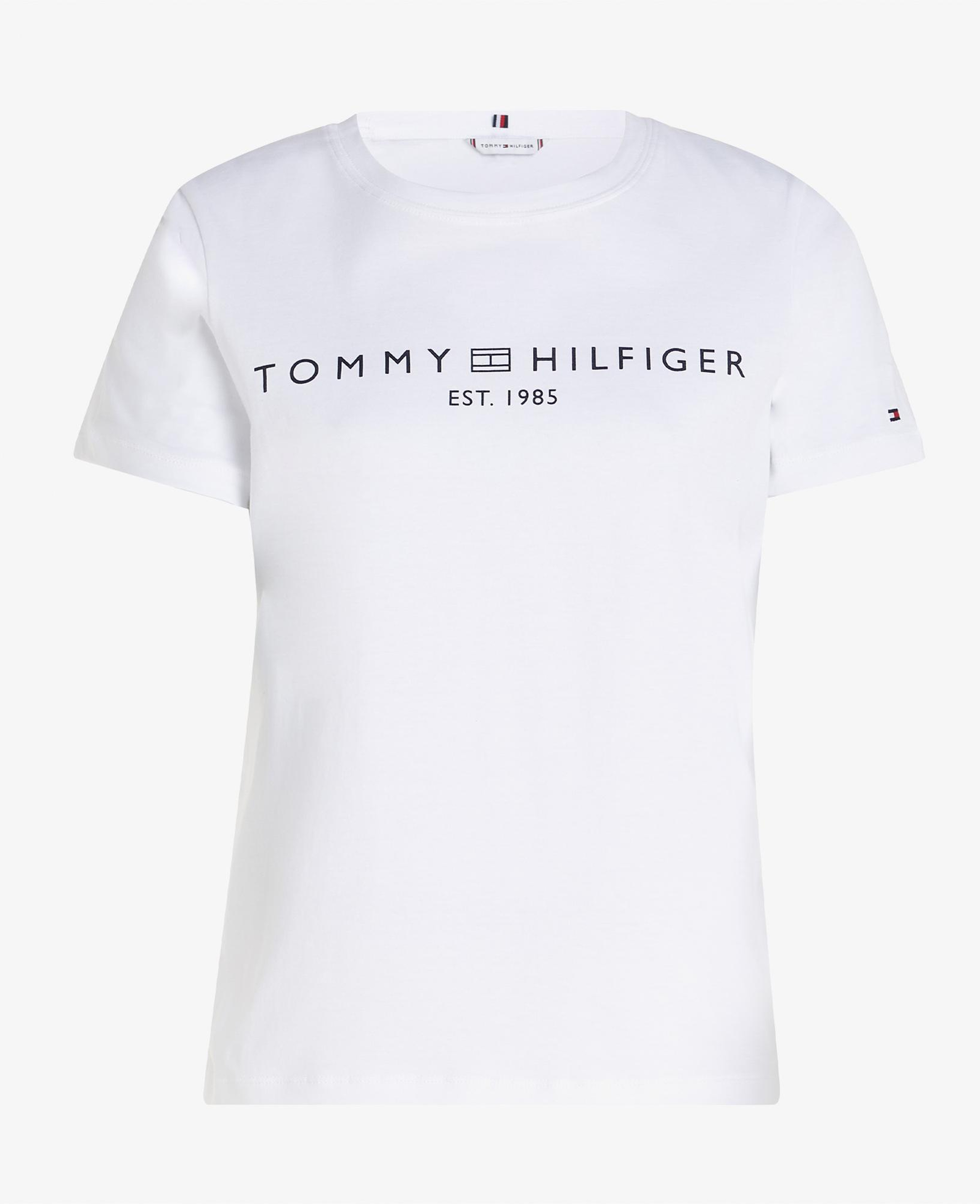 Tommy Hilfiger Corp Logo Kadın Beyaz Crop T-Shirt