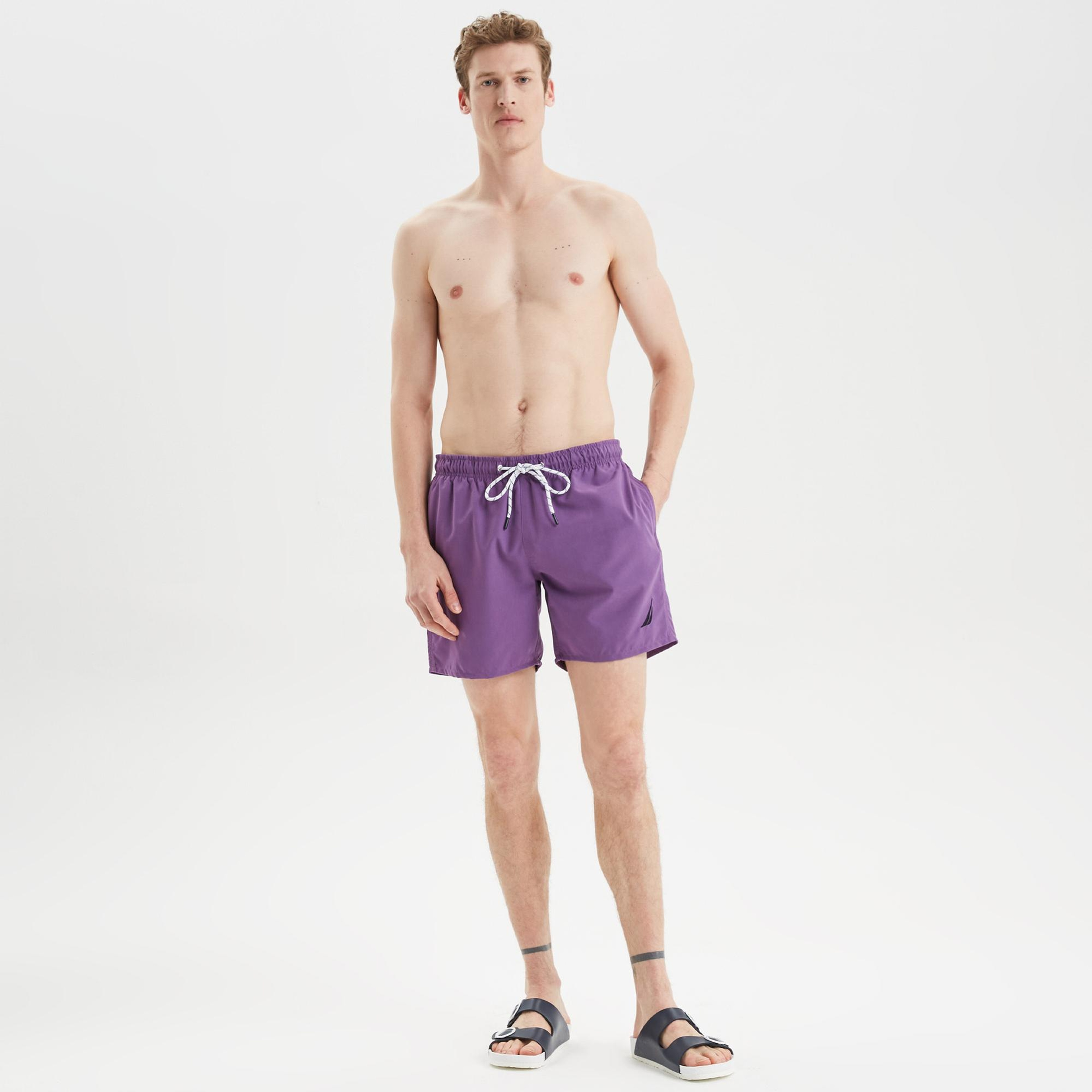 Nautica Erkek Mor Regular Fit Deniz Şortu