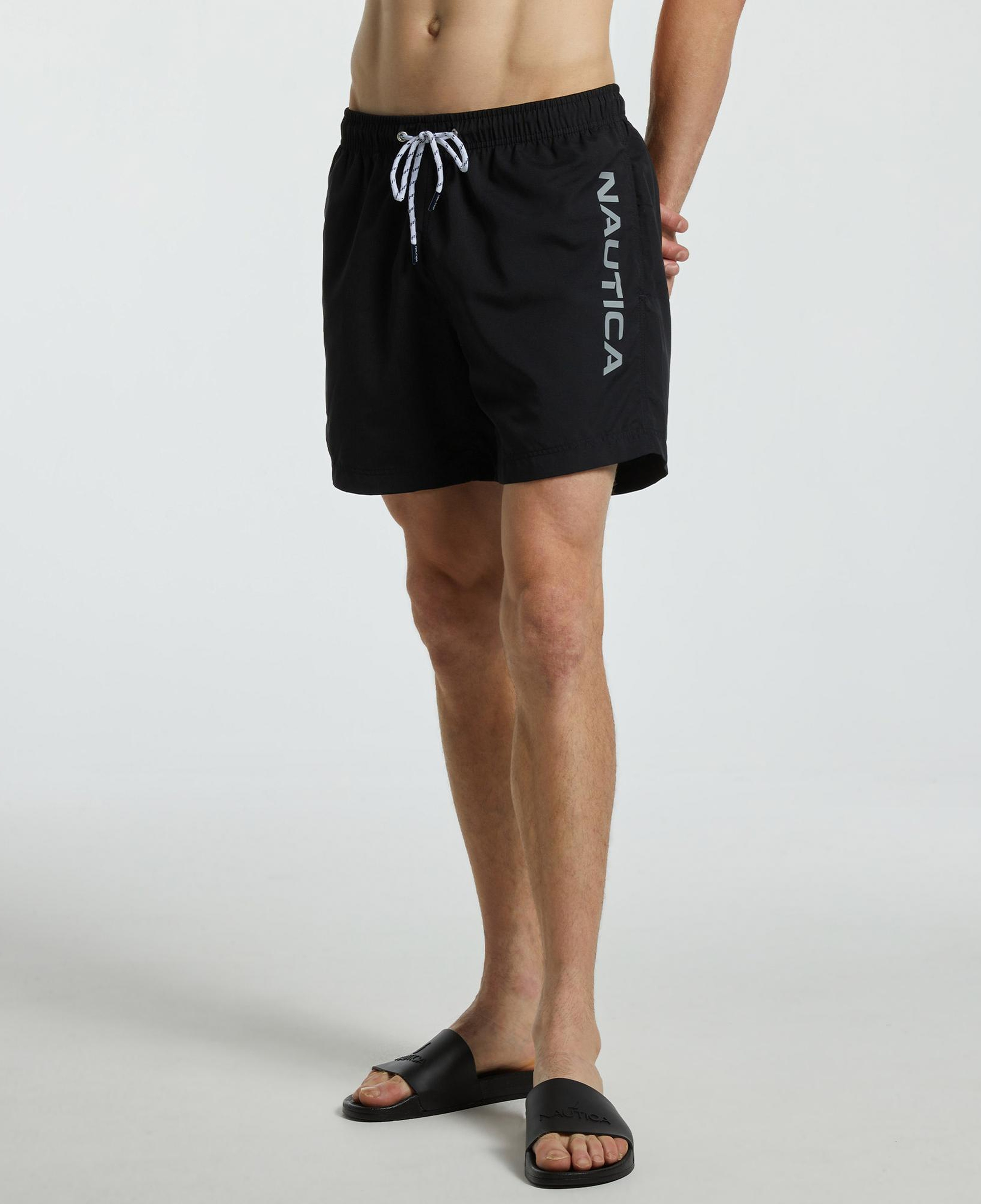 Nautica Erkek Siyah Regular Fit Deniz Şortu