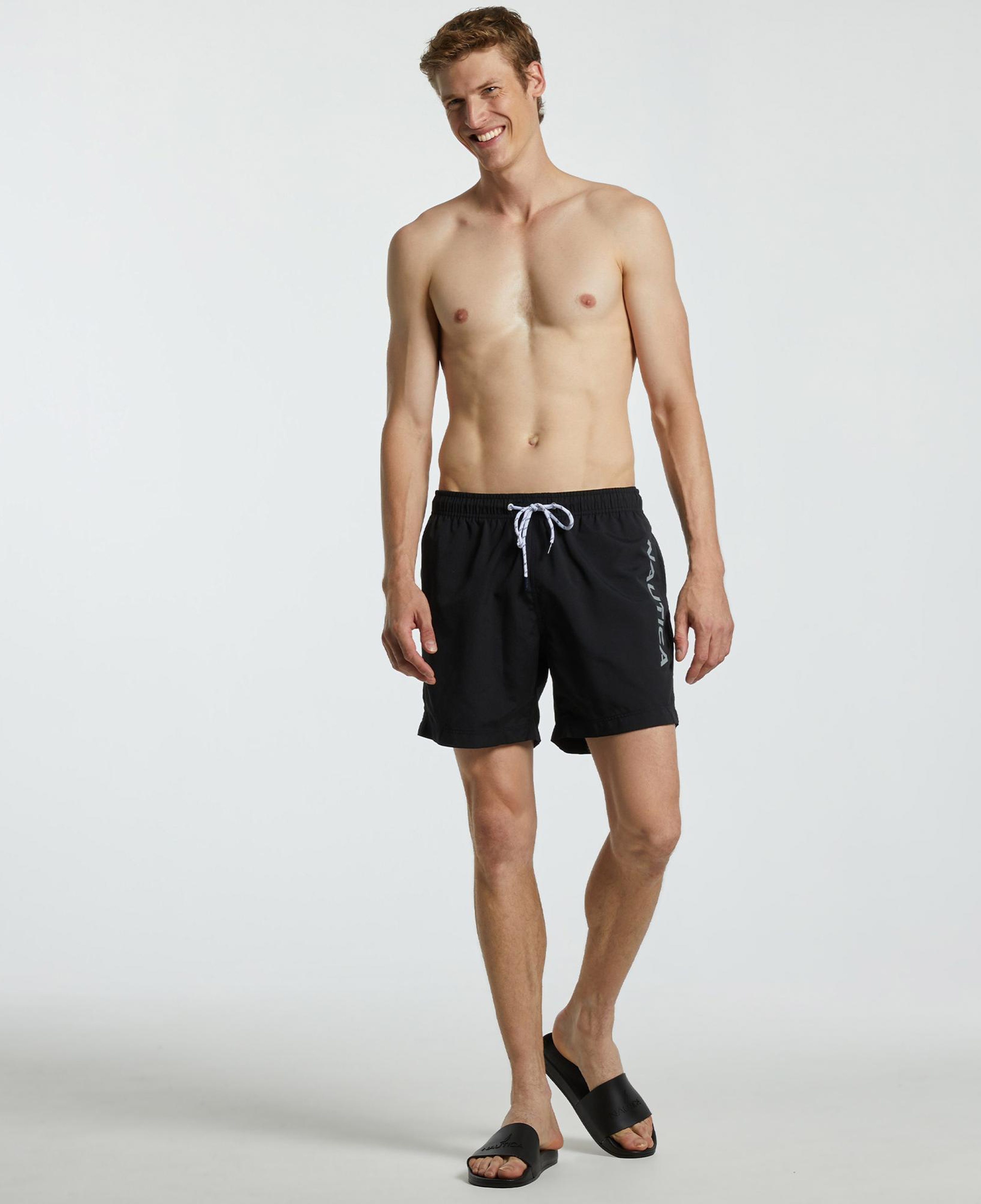 Nautica Erkek Siyah Regular Fit Deniz Şortu