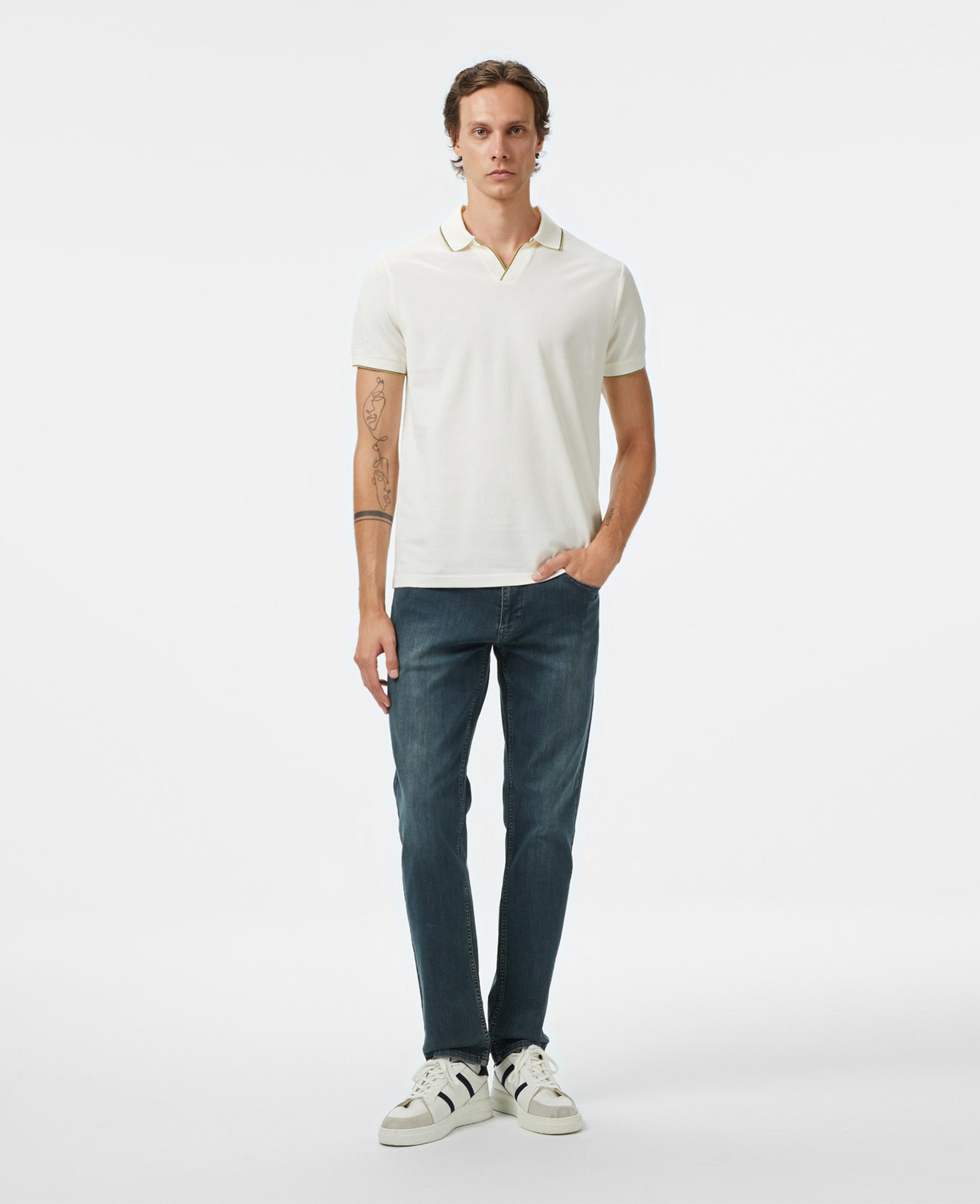 Nautica Erkek Krem Rengi Classic Fit Polo Yaka T-Shirt