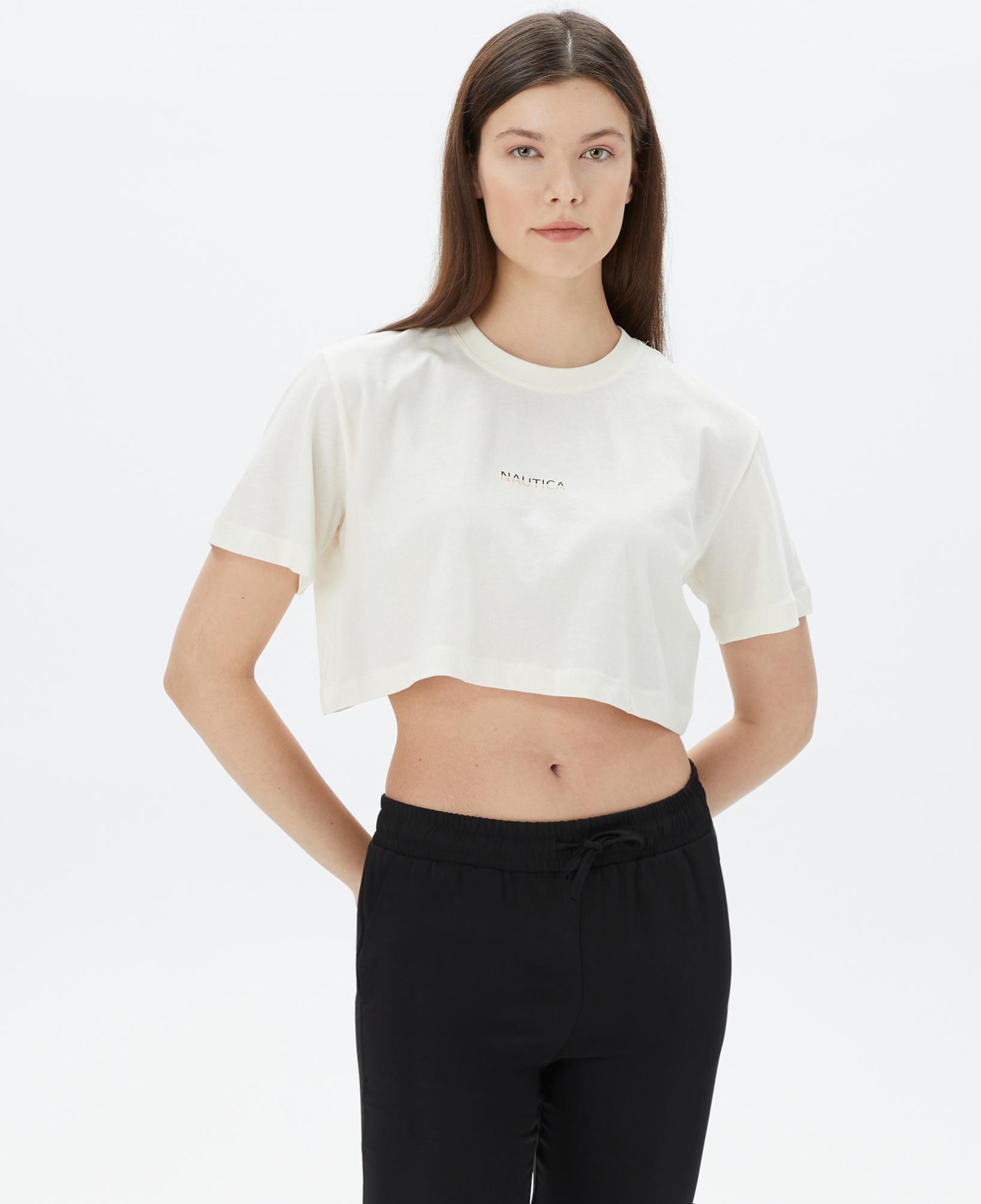 Nautica Kadın Krem Rengi T-Shirt