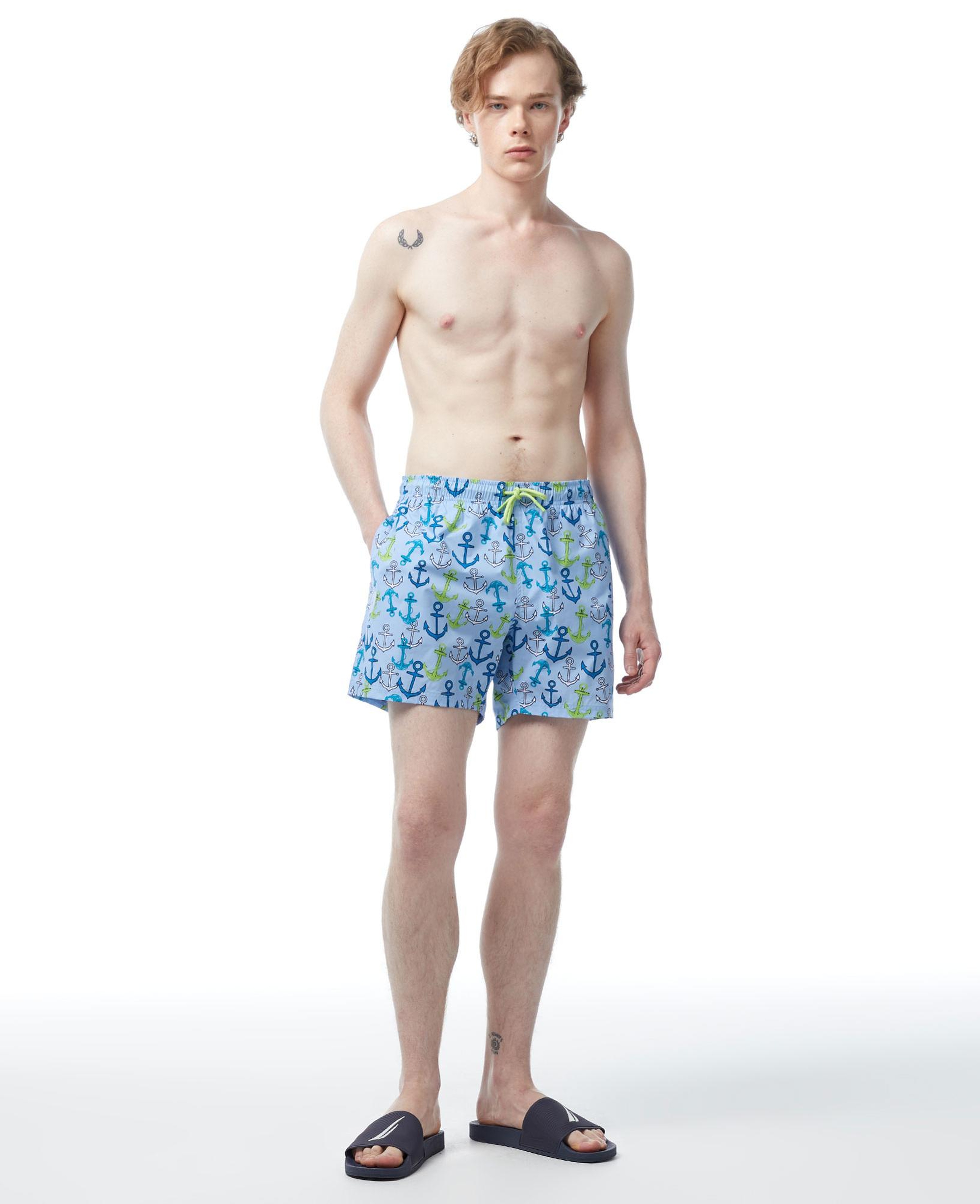 Nautica Erkek Mavi Standart Fit Deniz Şortu