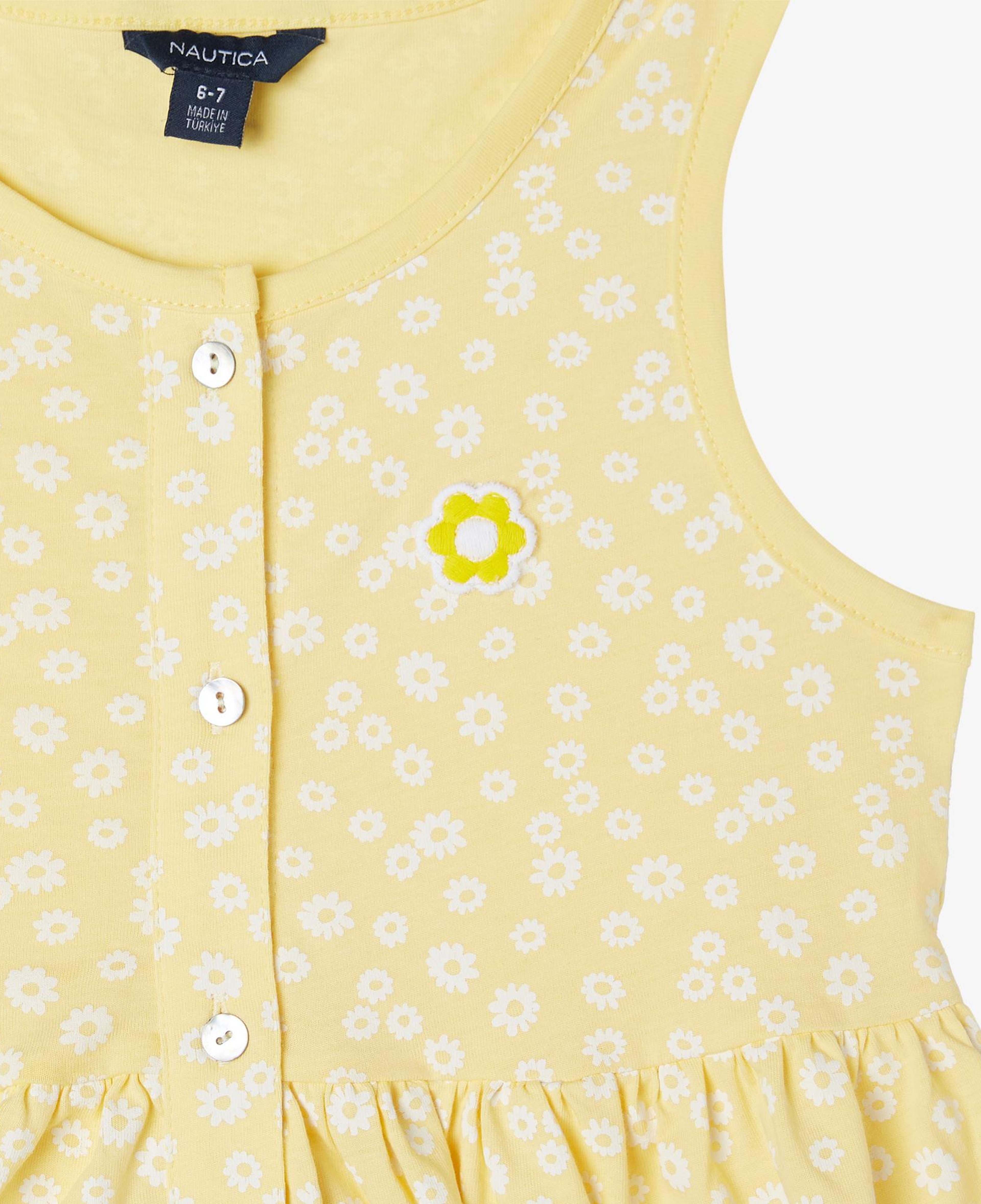 Nautica Kız Çocuk Sarı Baskılı Elbise