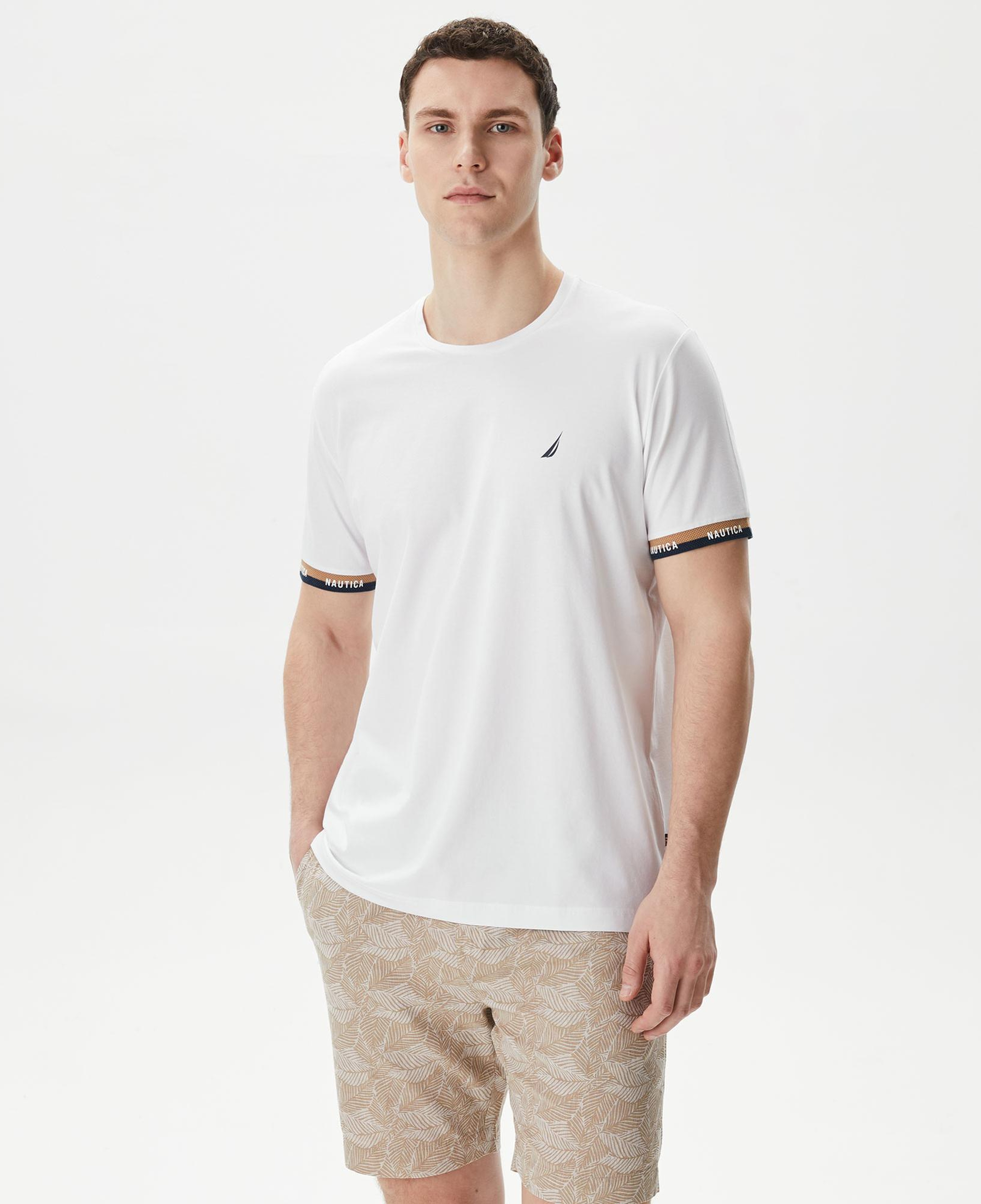 Nautica Erkek Beyaz Standart Fit T-Shirt