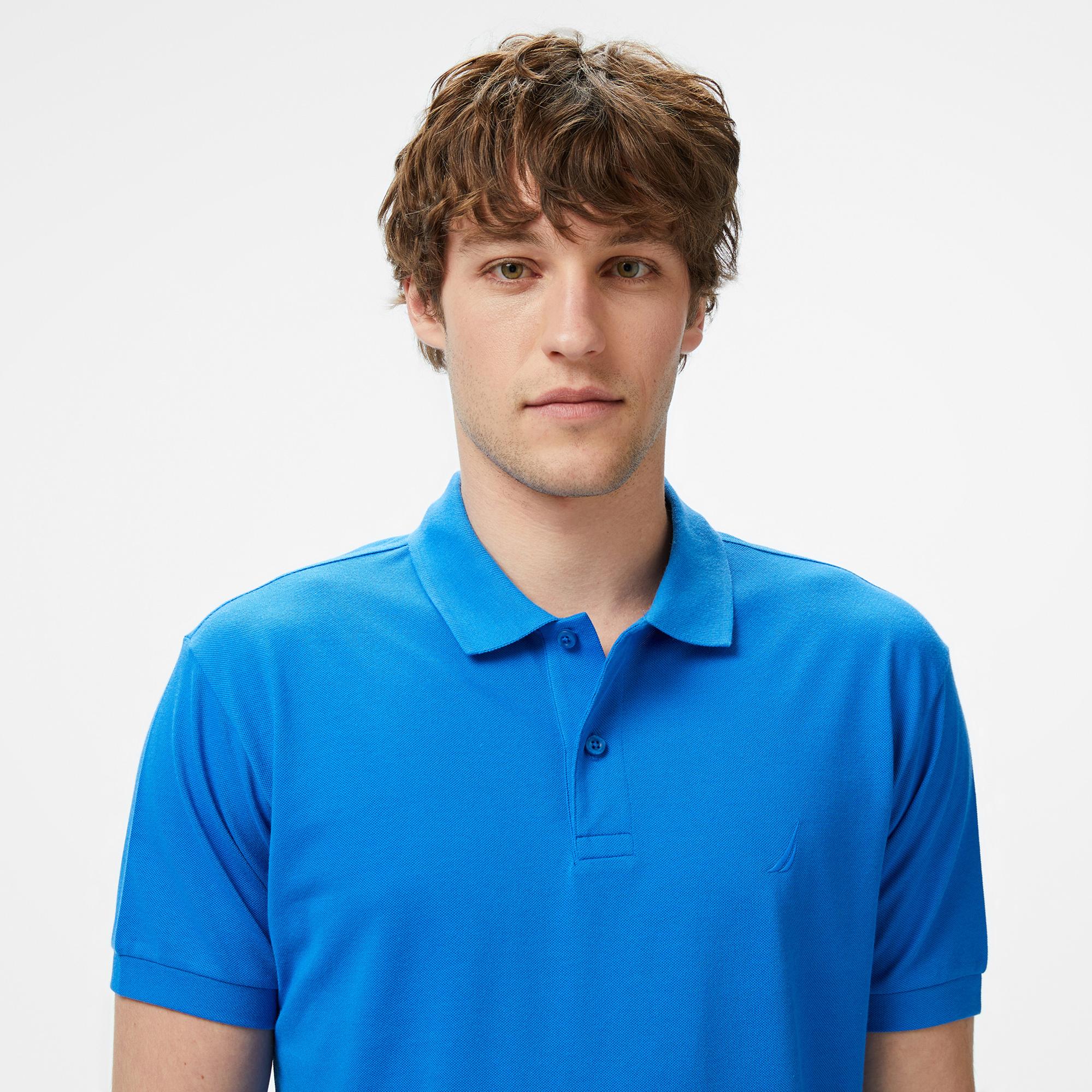 Nautica Erkek Mavi Classic Fit Polo Yaka T-Shirt