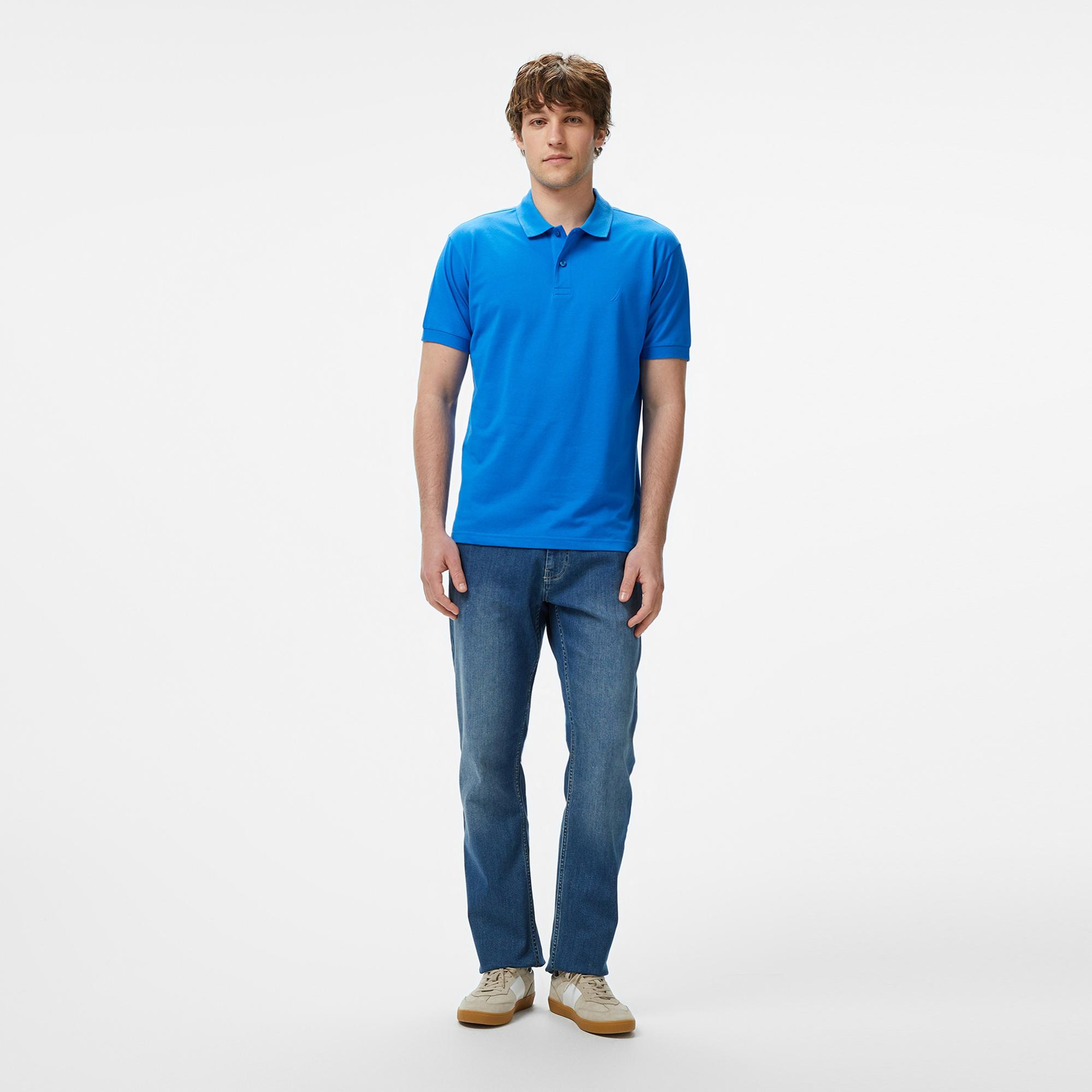 Nautica Erkek Mavi Classic Fit Polo Yaka T-Shirt