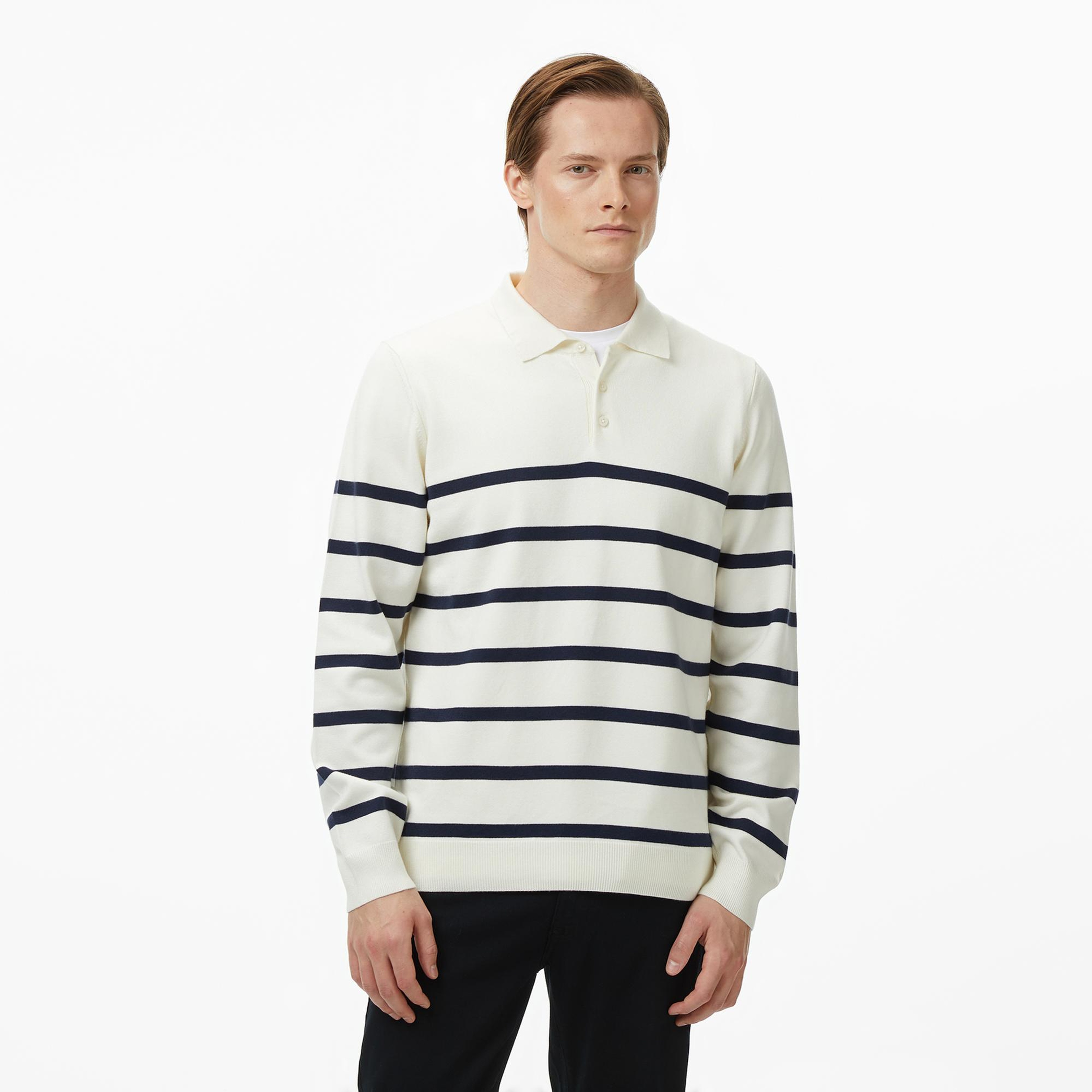 Nautica Erkek Krem Rengi Regular Fit Kazak