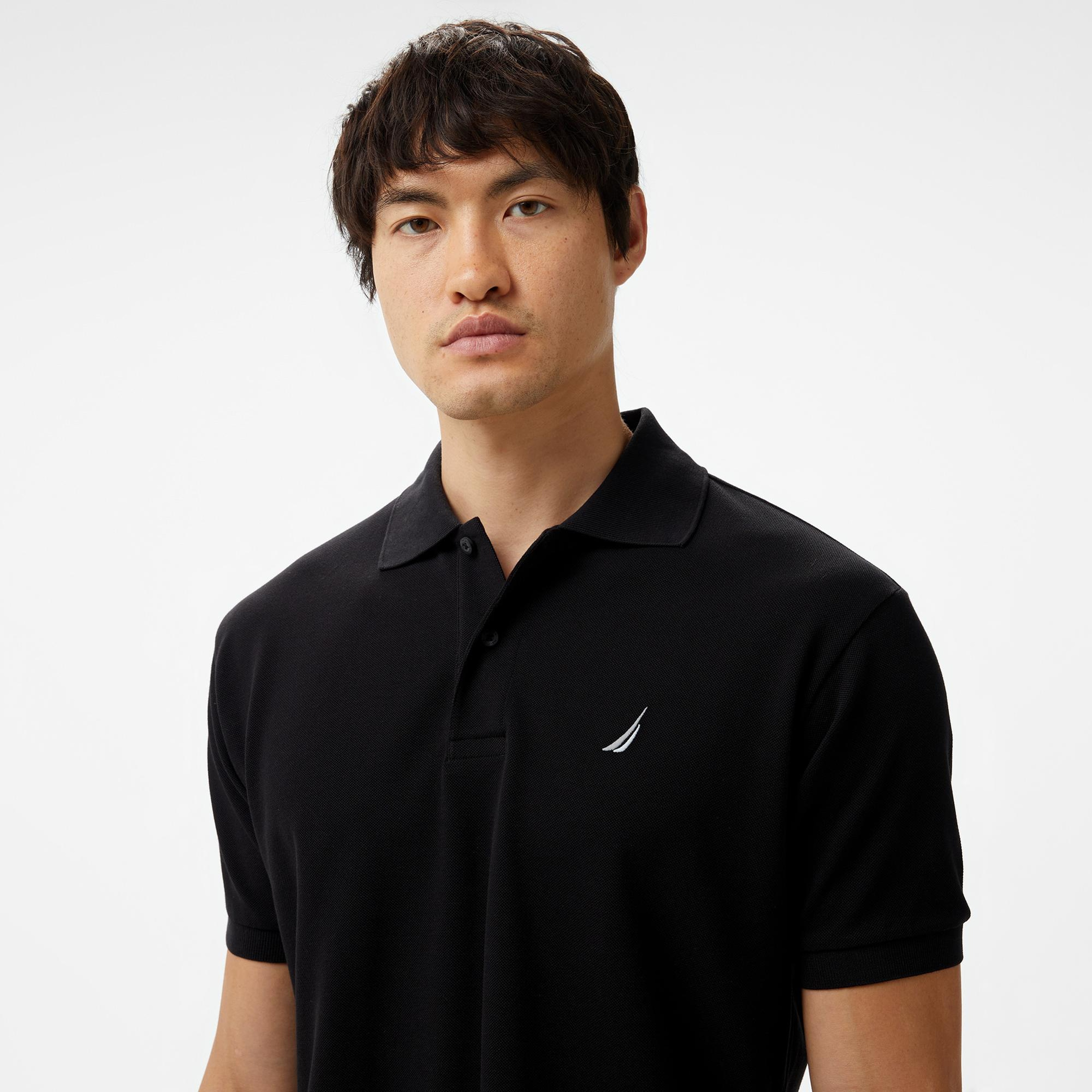 Nautica Erkek Siyah Classic Fit Kısa Kollu Polo Yaka T-Shirt