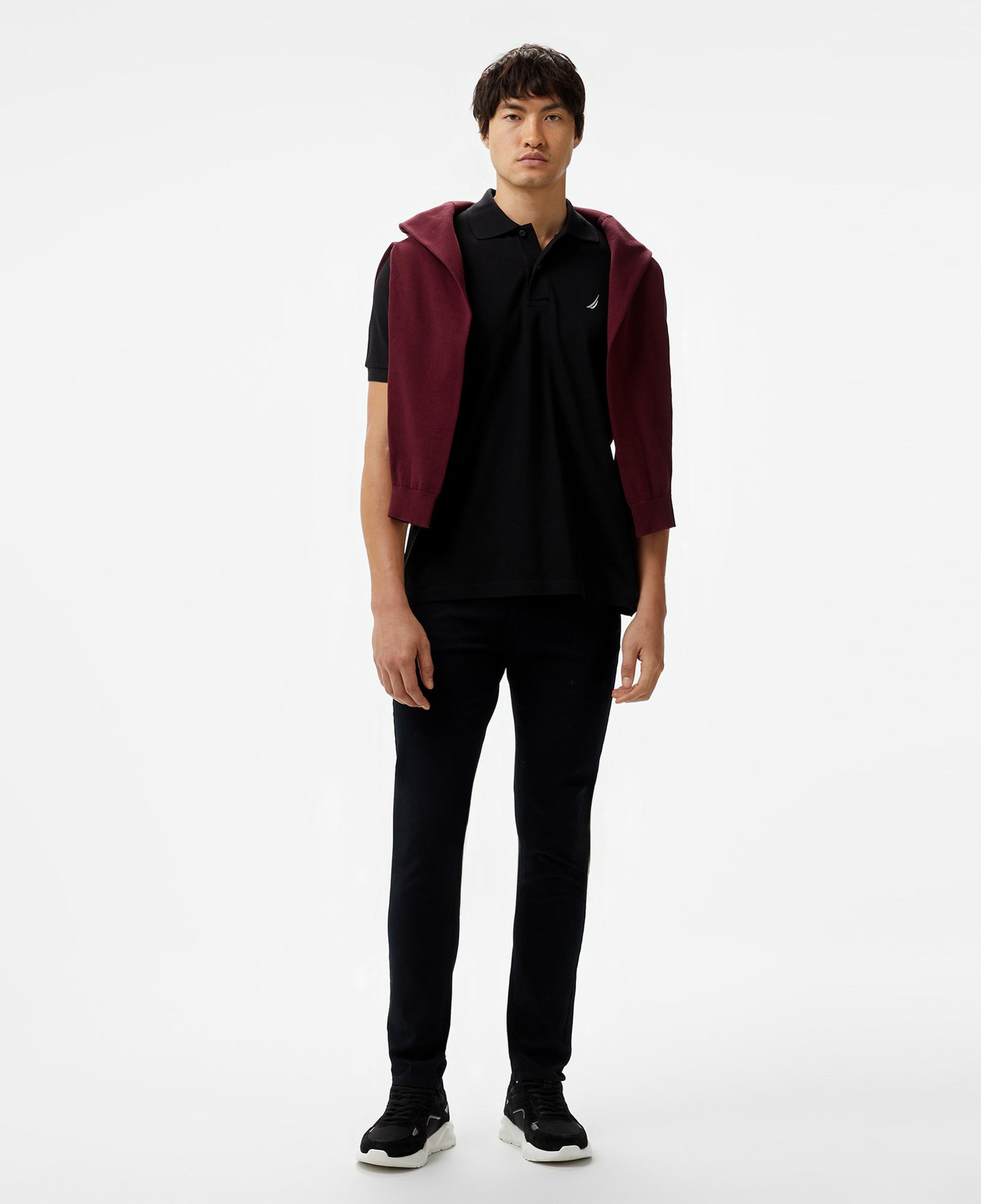 Nautica Erkek Siyah Classic Fit Kısa Kollu Polo Yaka T-Shirt