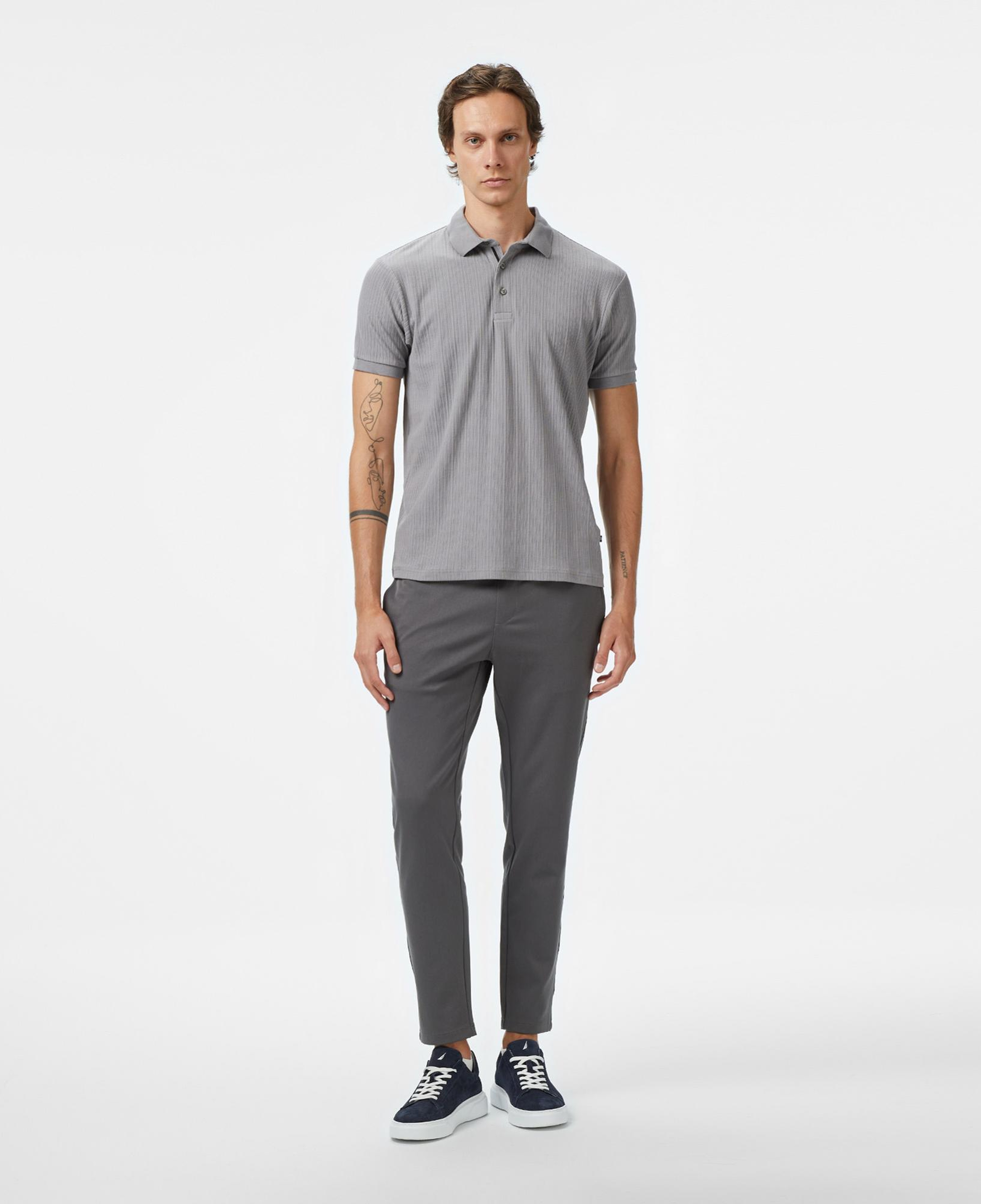 Nautica Erkek Gri Regular Fit Polo Yaka T-Shirt