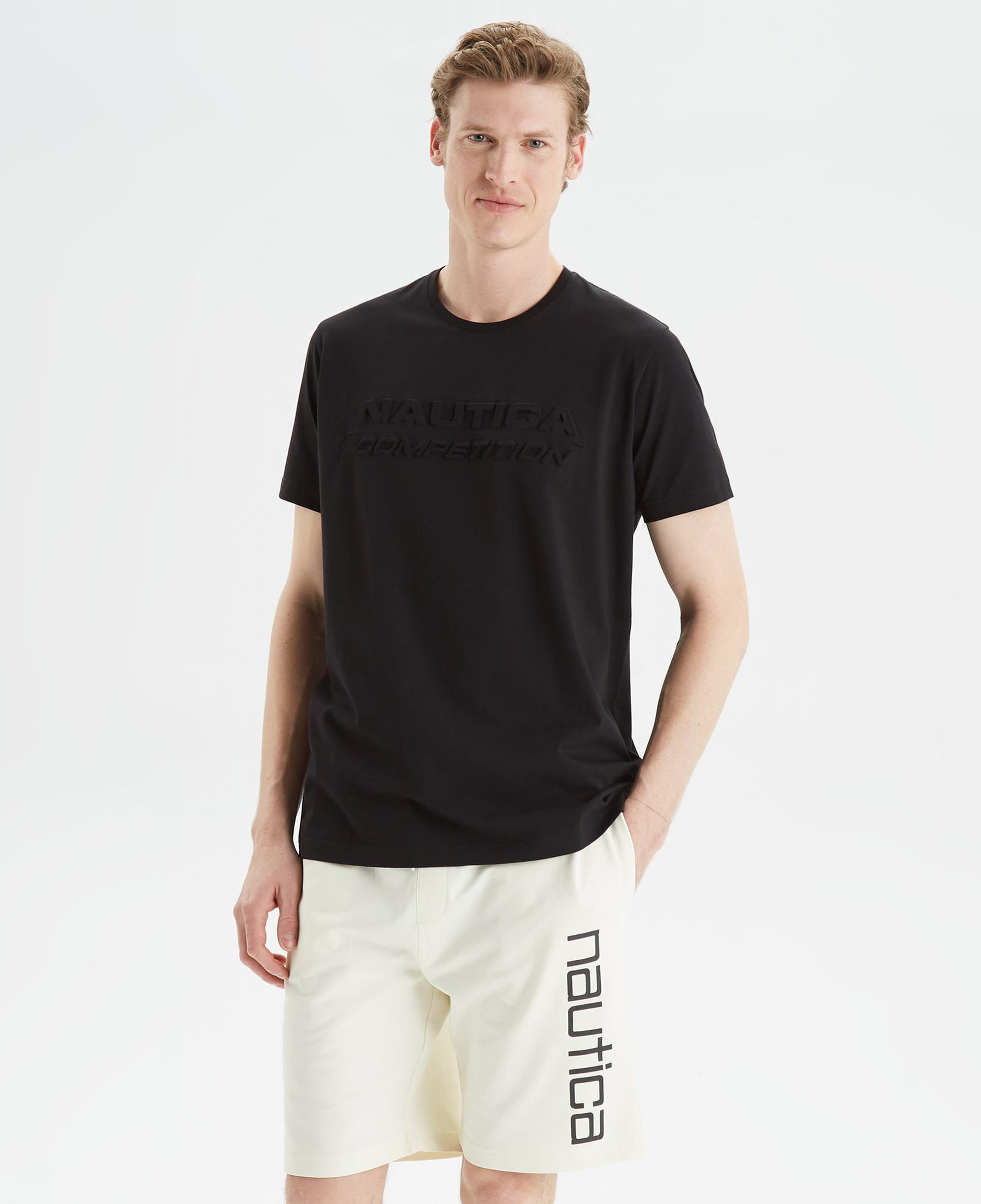 Nautica Erkek Siyah Standart Fit Baskılı T-Shirt