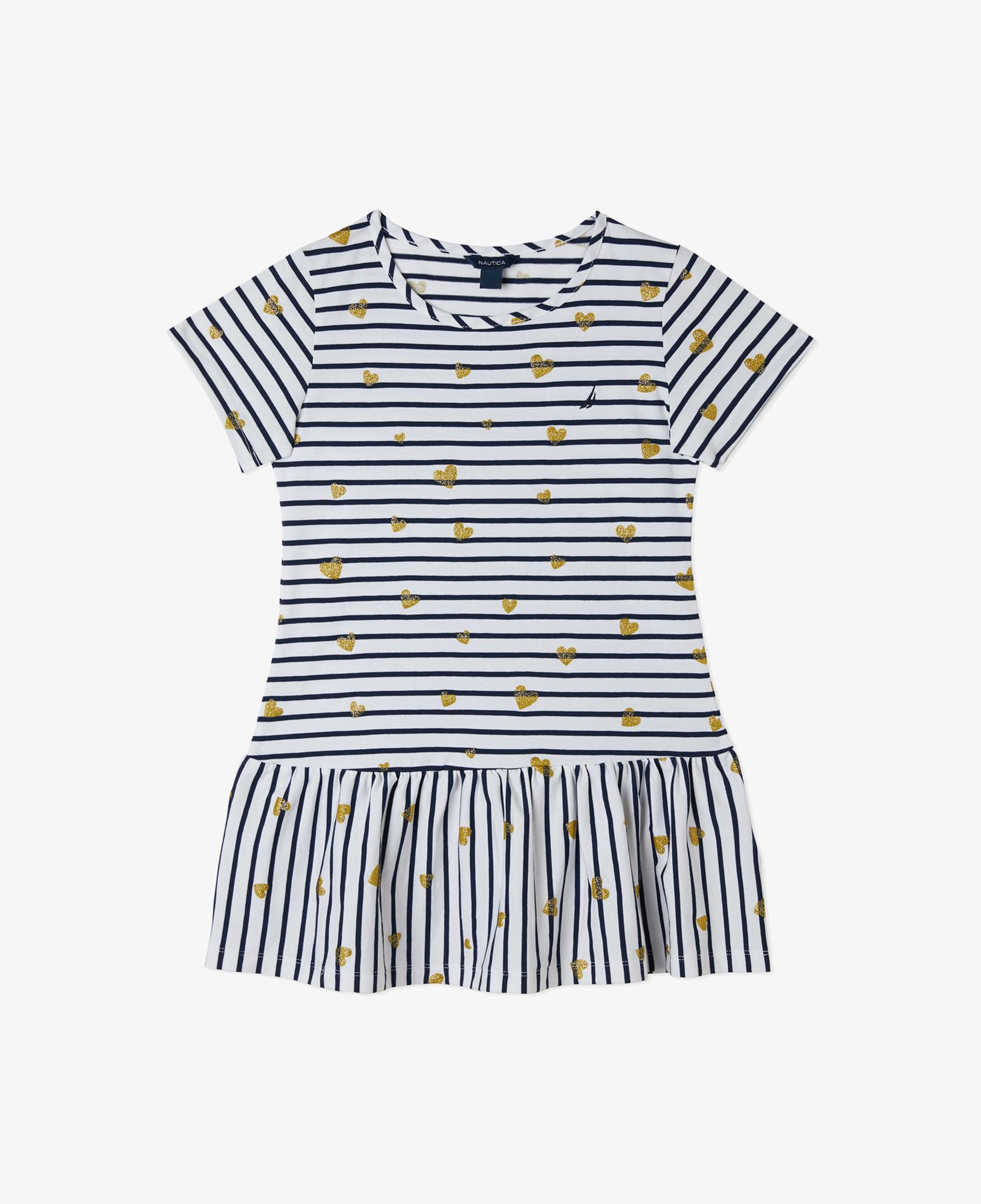Nautica Kız Çocuk Lacivert Kısa Kollu Baskılı Elbise