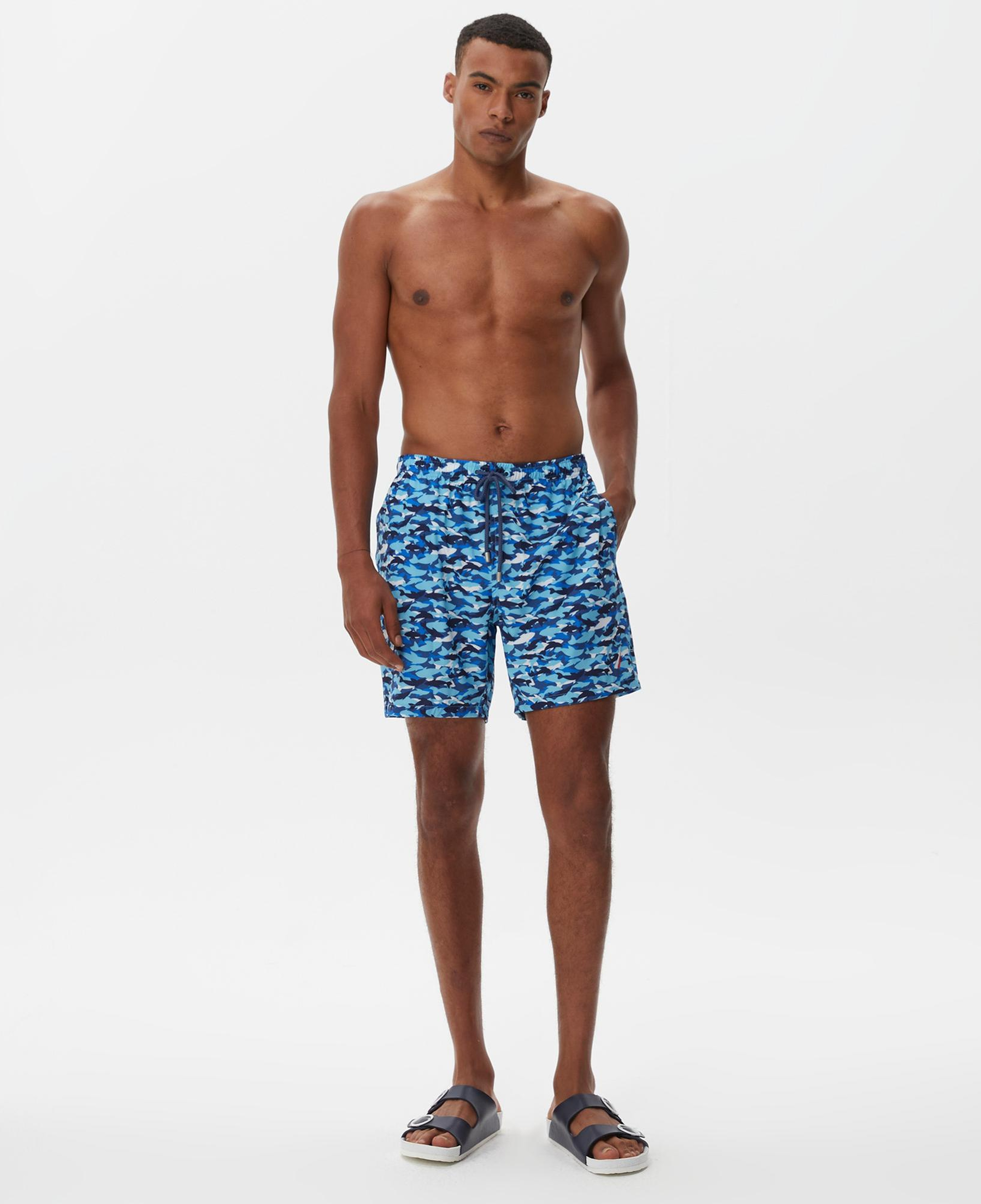 Nautica Erkek Mavi Baskılı Deniz Şortu