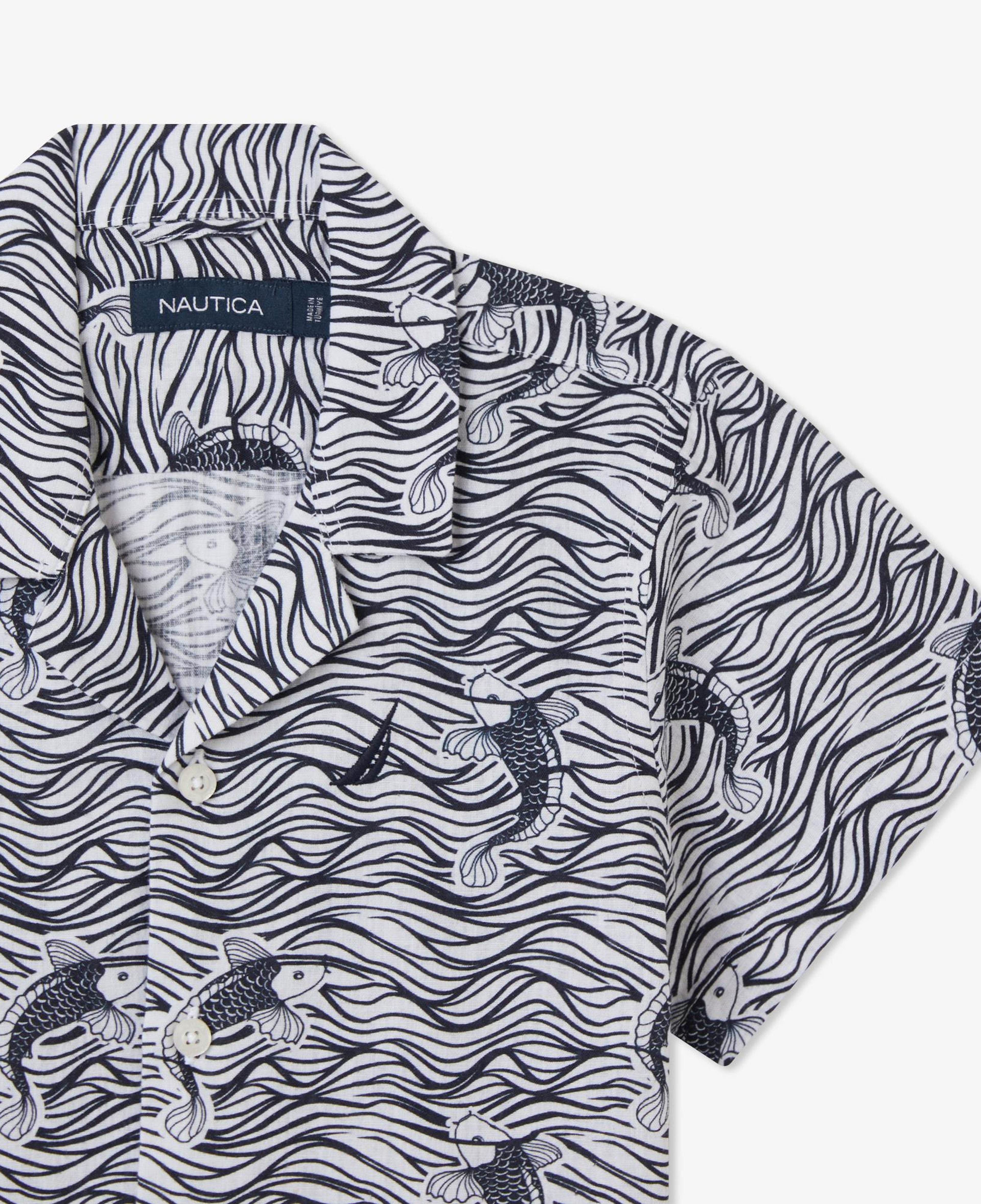 Nautica Erkek Çocuk Siyah Classic Fit Desenli Gömlek