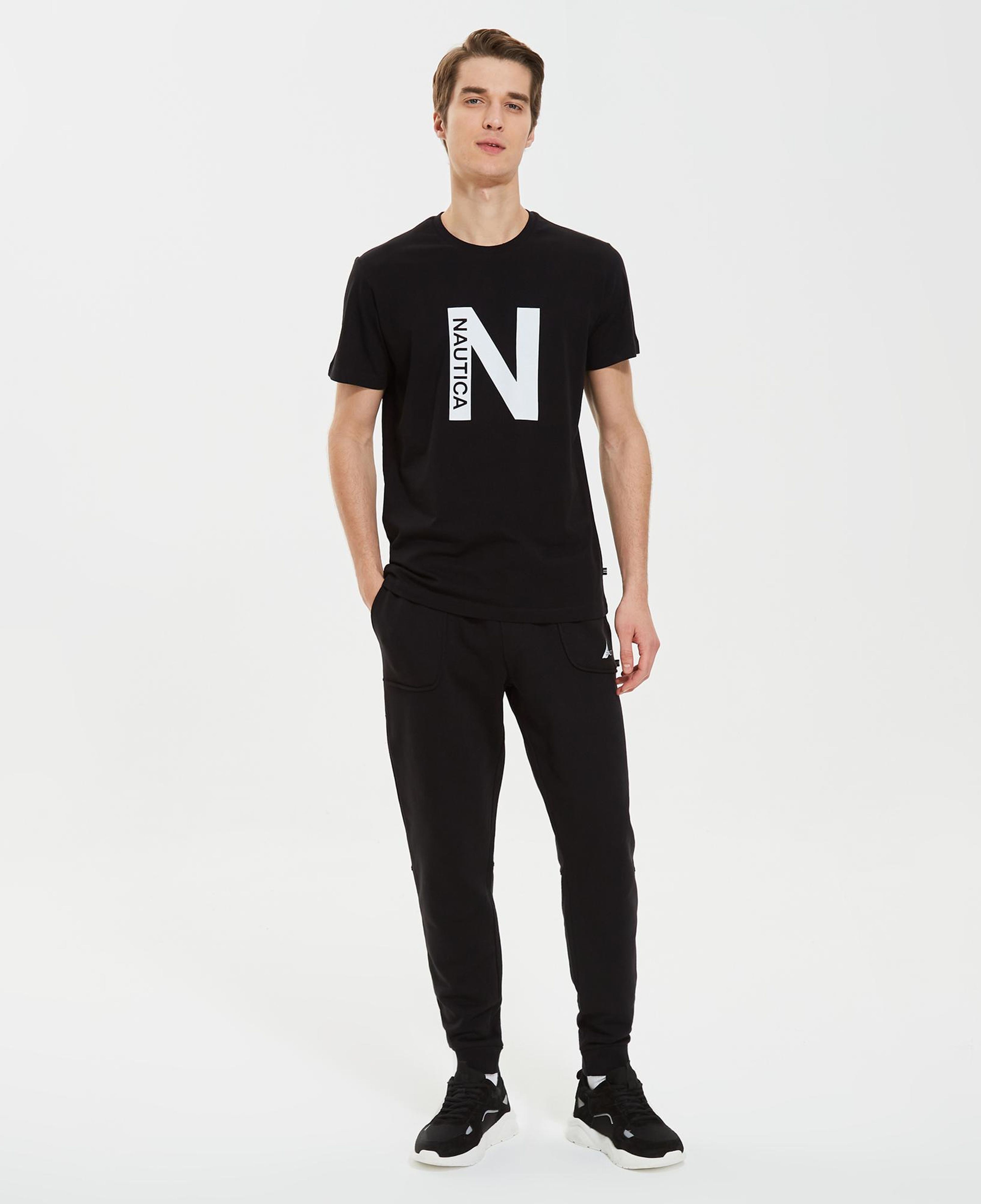 Nautica Erkek Siyah Standart Fit T-Shirt