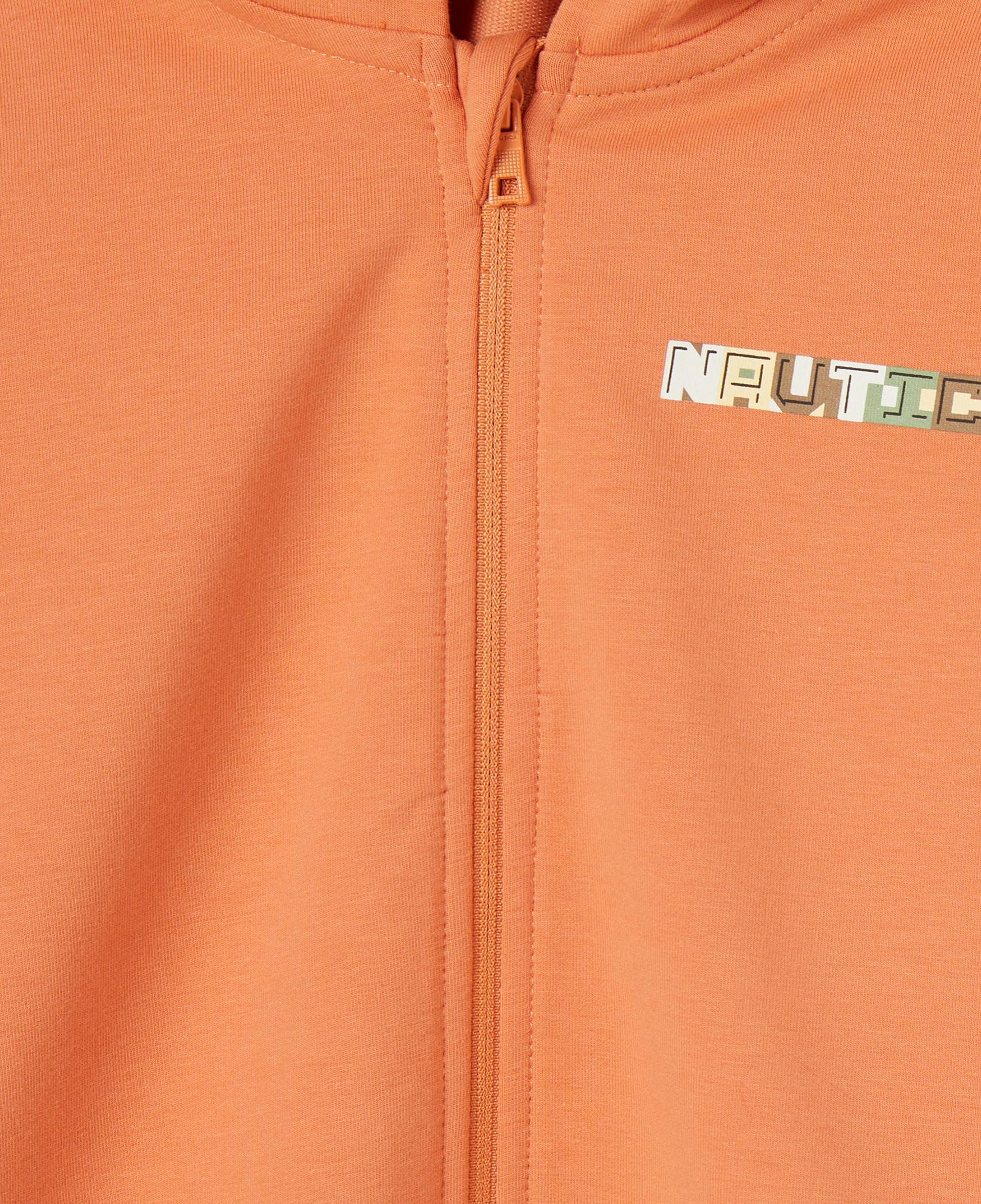 Nautica Erkek Çocuk Turuncu Regular Fit Kapüşonlu Sweatshirt