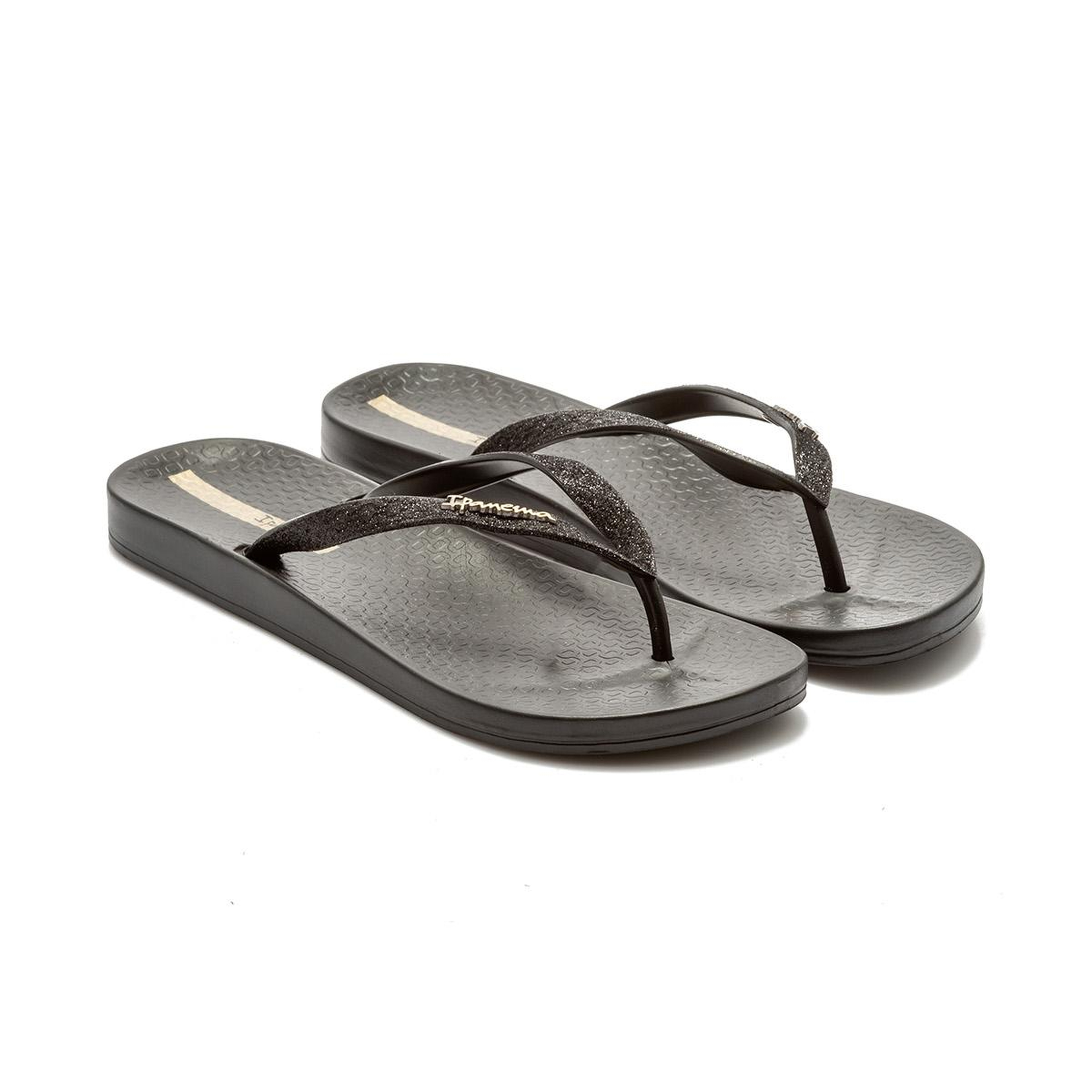 Anatomik Lolita Fem Kadın Parmak Arası Terlik Parlak,Siyah 35/42