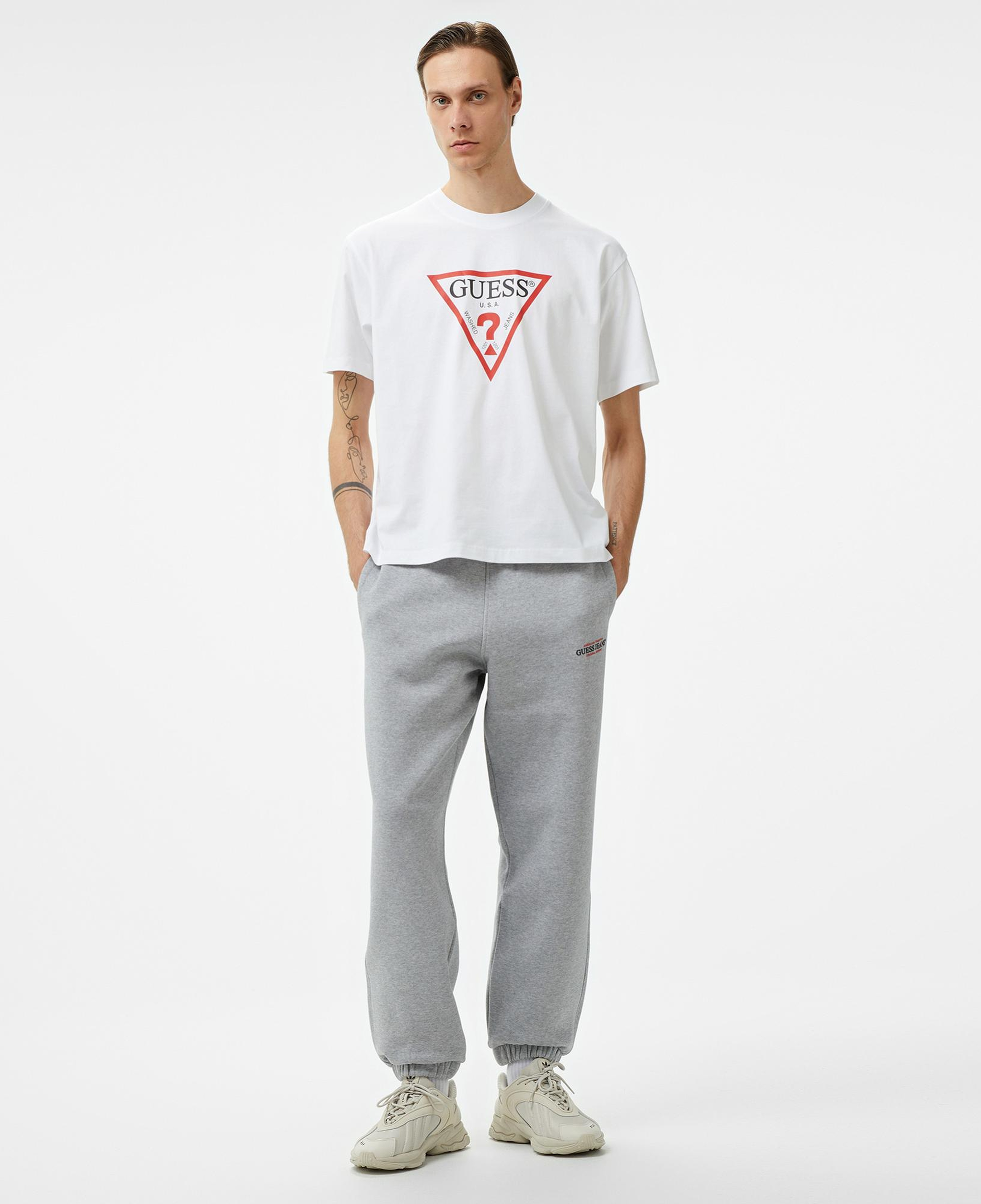 Guess Iconic Organic Heavy Erkek Beyaz T-Shirt